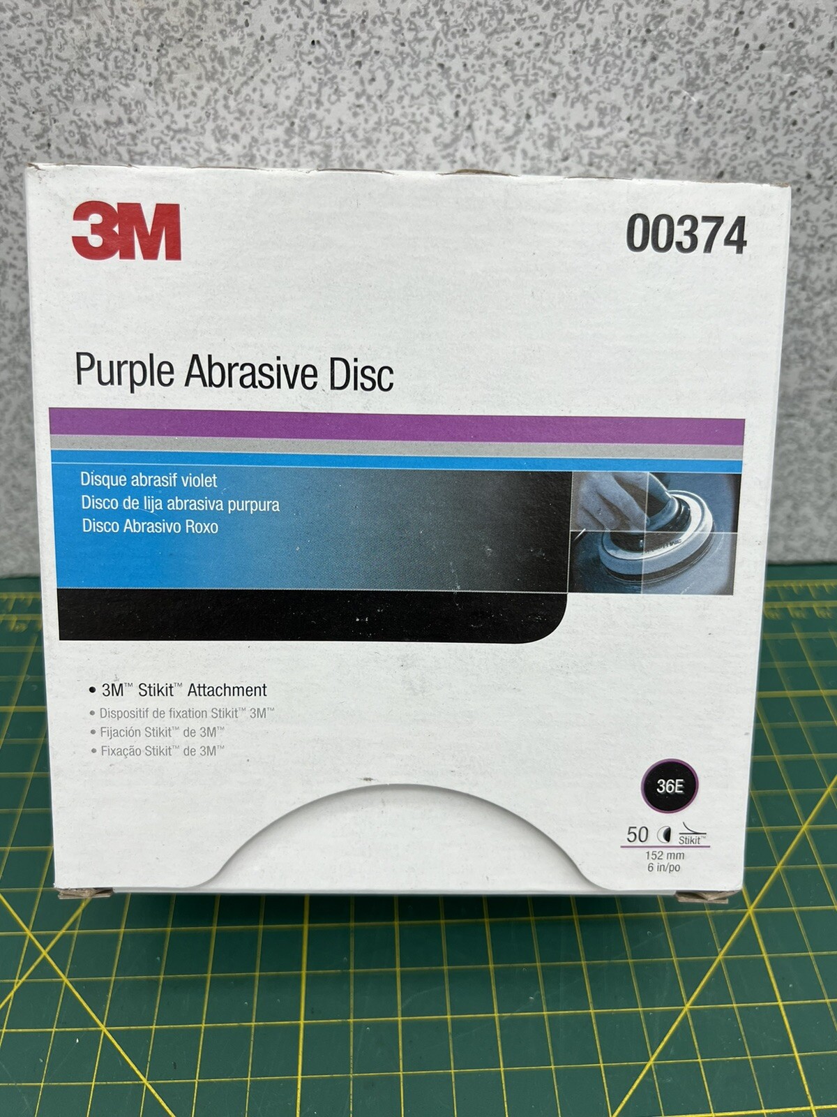 3M 00374 Imperial Purple Stikit Disc, 6 in, 36E, 50 Disc Box – NEW!