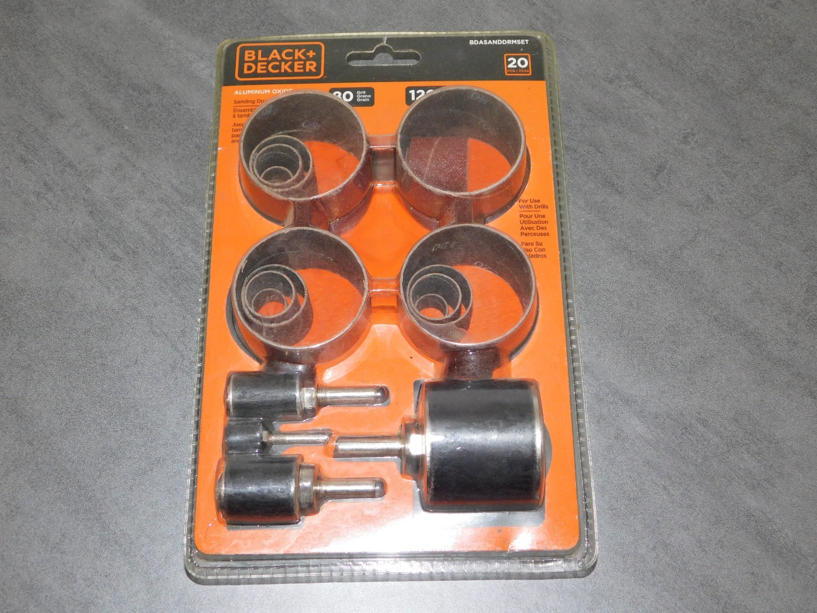 BLACK + DECKER 20 Piece Aluminum Oxide Sanding Drum Kit | BDASANDDRMSET | NEW