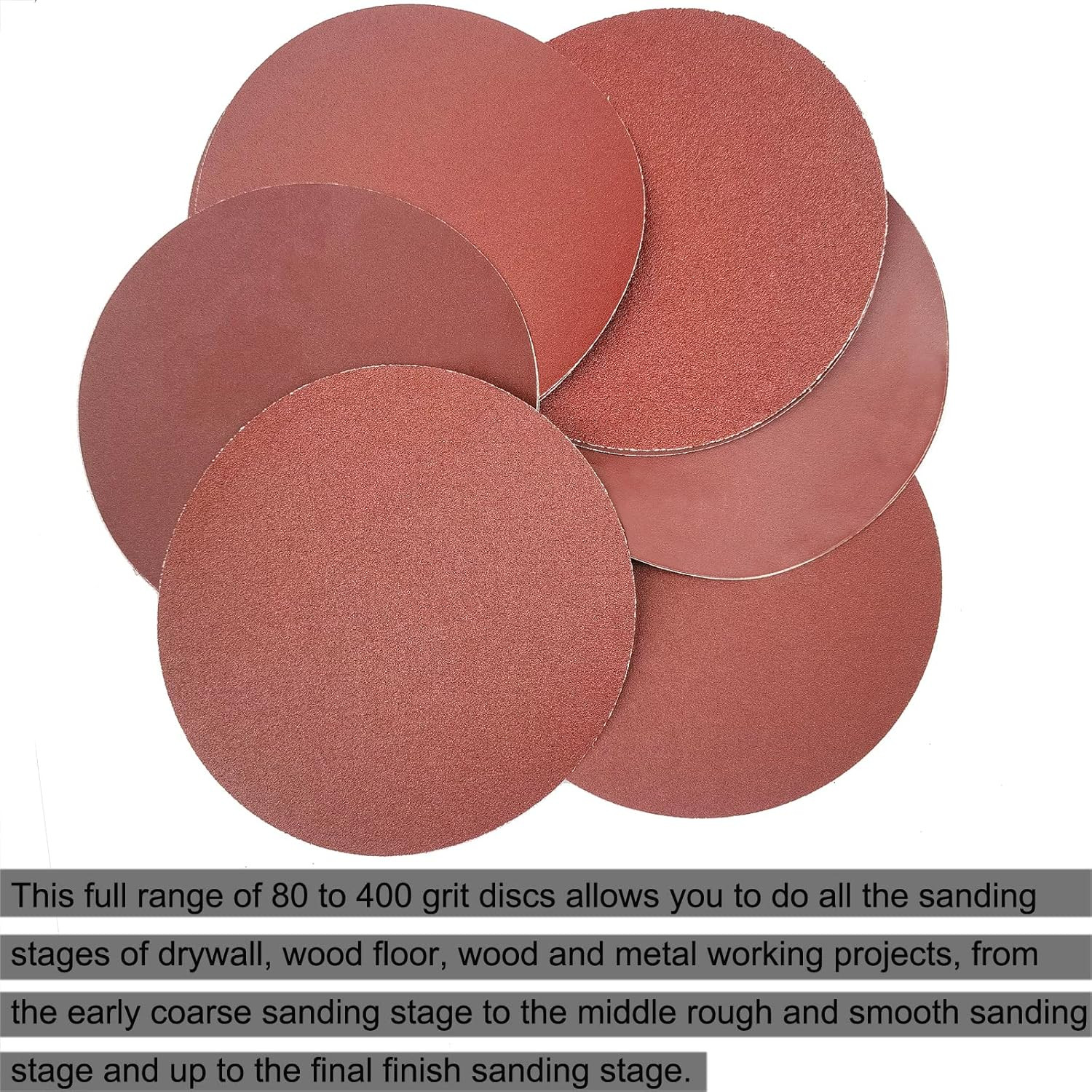 18 Pcs 12 Inch PSA Sanding Disc, Self Adhesive Sandpaper, Grit Aluminum Oxide