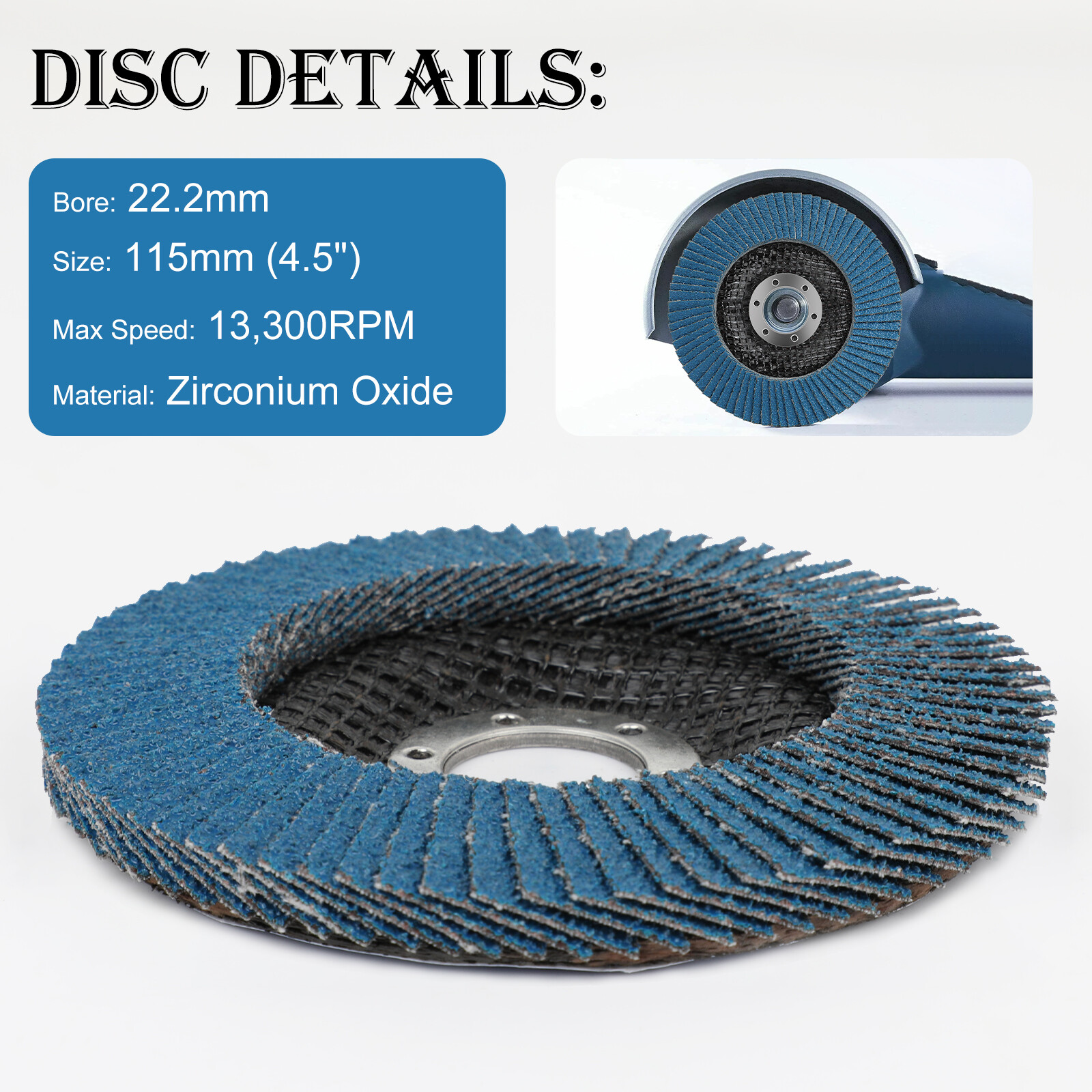 15/30x 40Grit 4.5″ 115mm Flap Discs Sanding Grinding Discs Wheels Sanding Disc