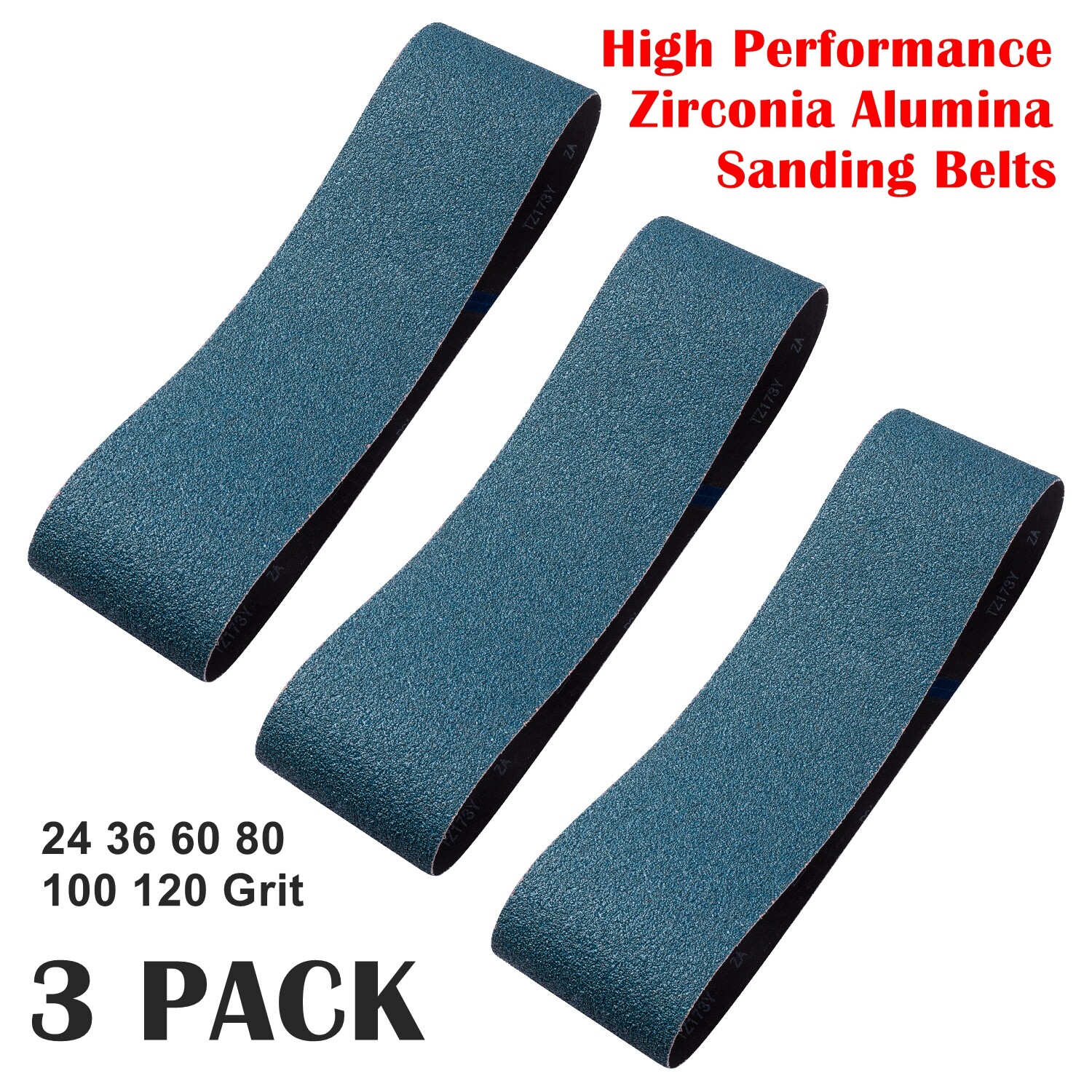 Zirconia Sanding Belts 4 x36 6×48″ 24 60 100 120 Grit Metal Grinding Sander Belt