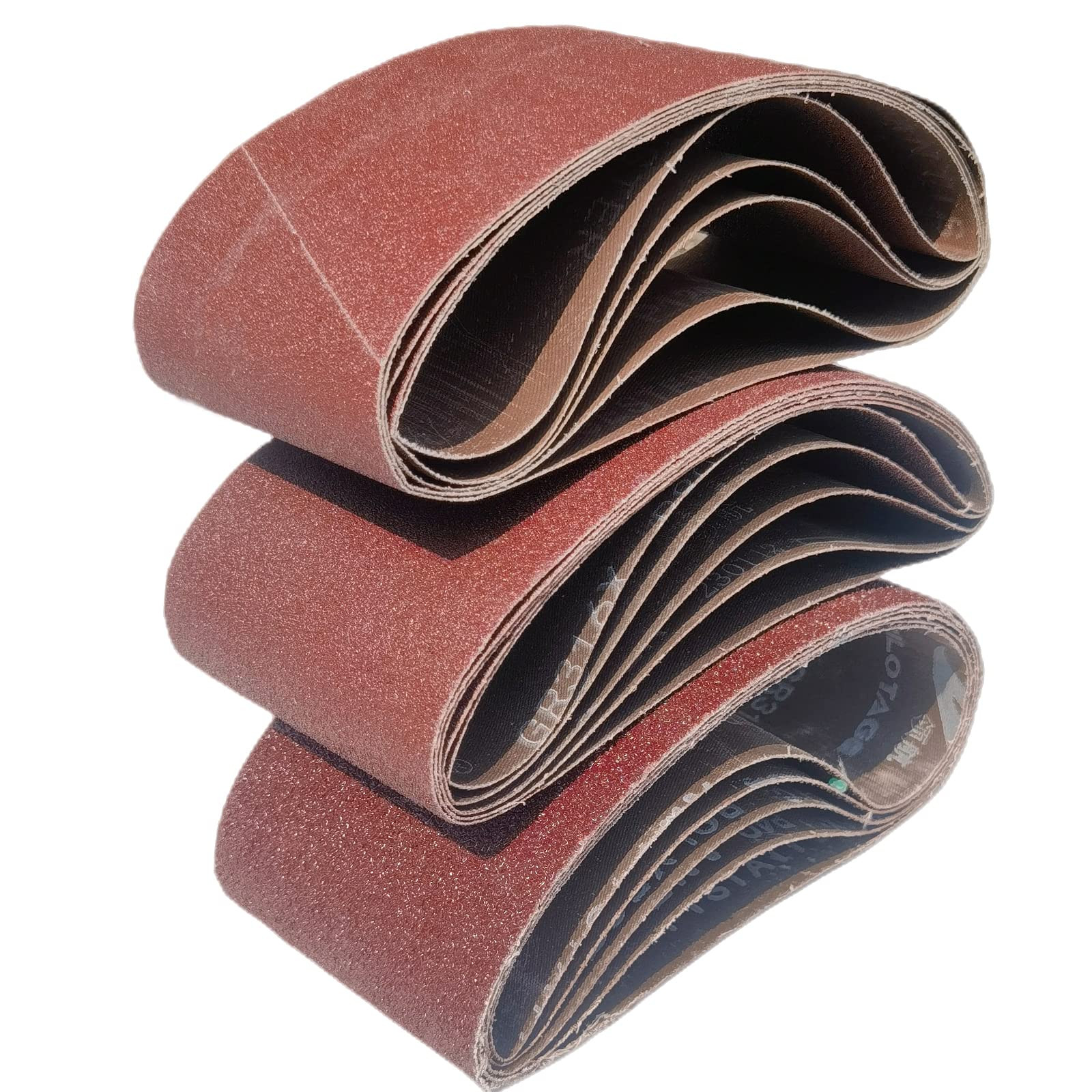 15 PCS 4″ x 21″ Premium Sanding Belts – 5 Each of 40 80 120 Grit Aluminum Oxi…
