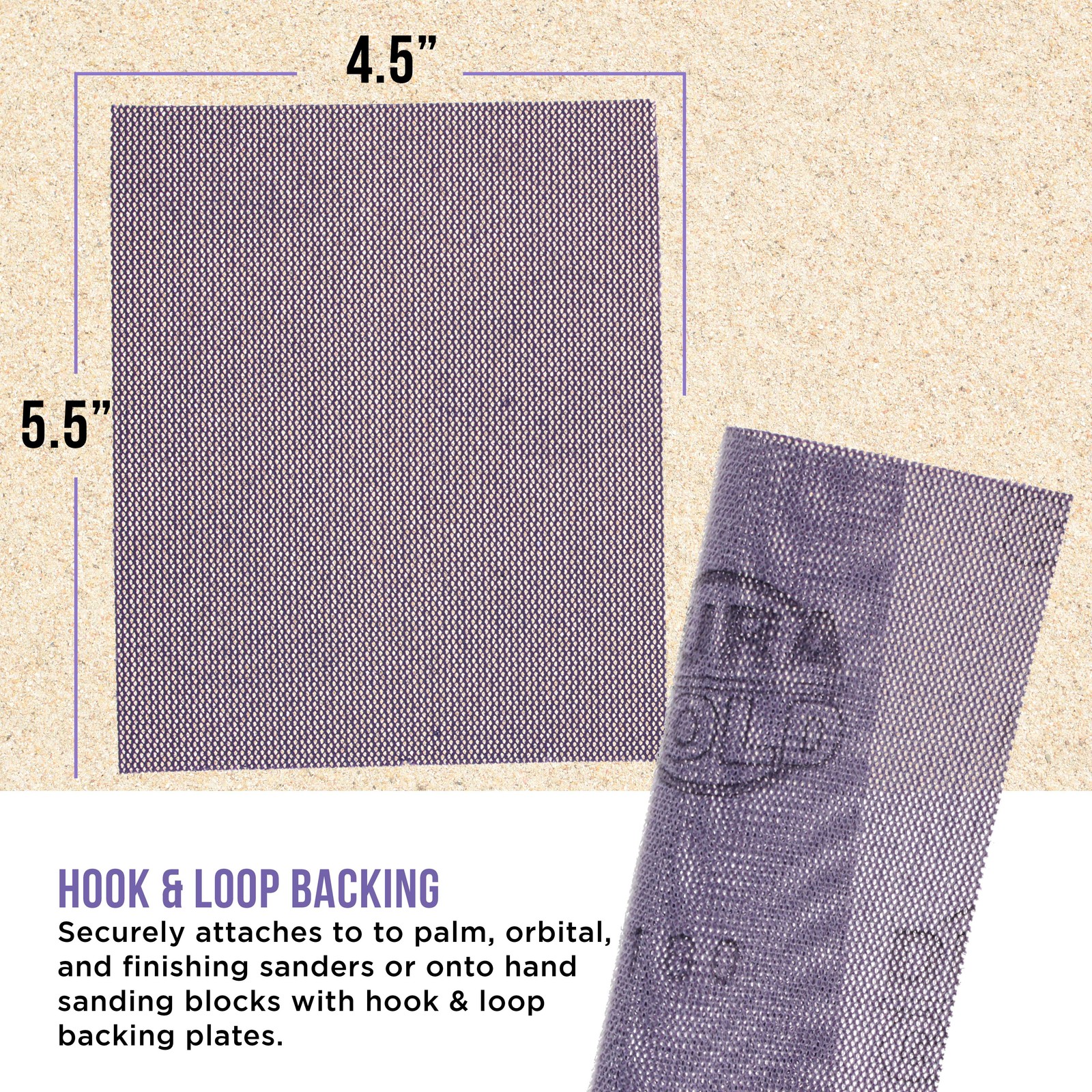 Dura-Gold Variety Pack 1/4 Sheet Size Purple Ceramic Mesh Sandpaper, 20 Sheet