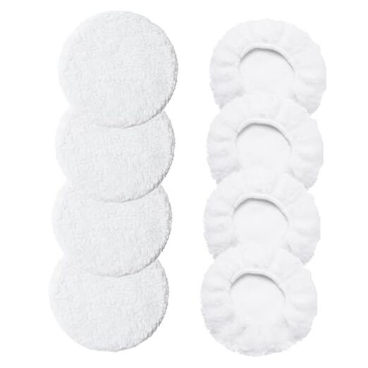 8 Pcs Car Polishing Pads, Lamb Fleece Buffing Pad,Bonnet 5-6 Inches_8 Pack