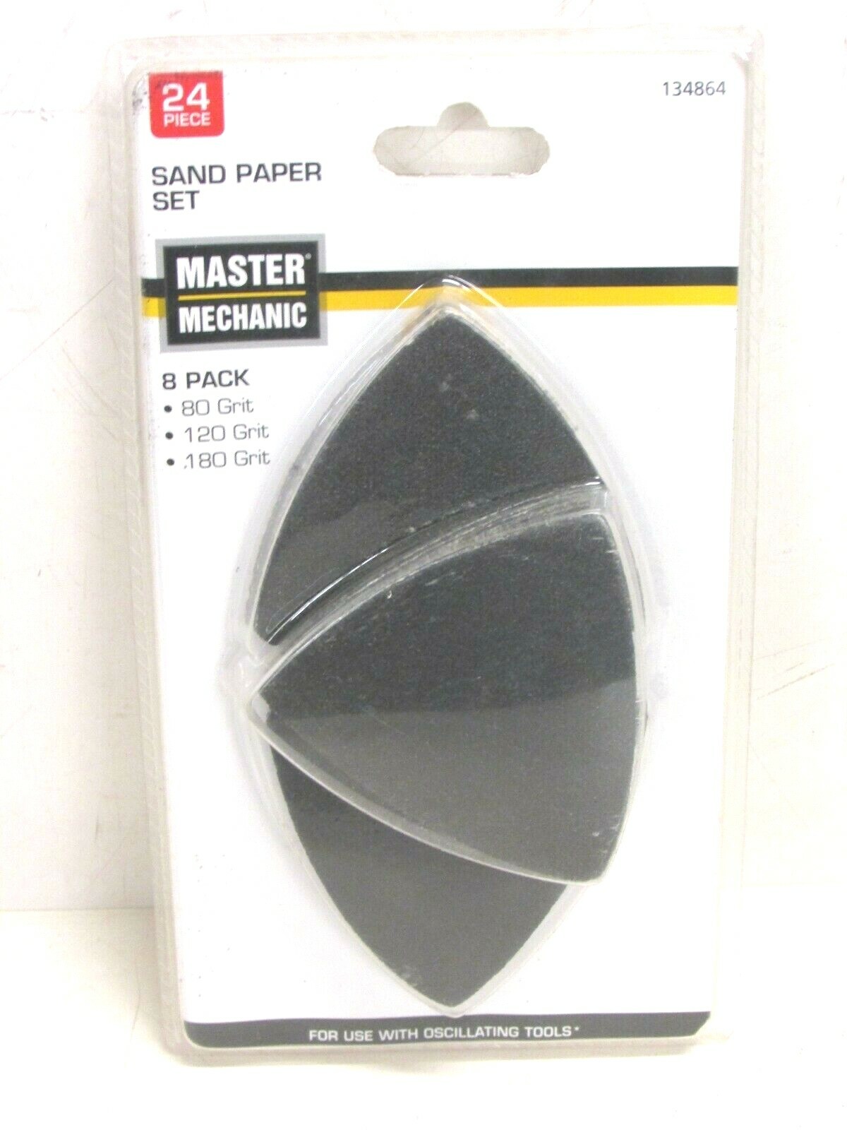 NEW! MASTER MECHANIC 24-Pack SANDPAPER KIT FOR OSCILLATING TOOL, 134864