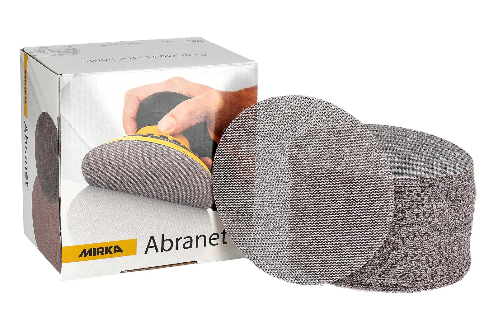 Mirka Abranet Sanding Discs 5 Inch P80 Grit 50 Pack Dust Free Abrasive Wheels