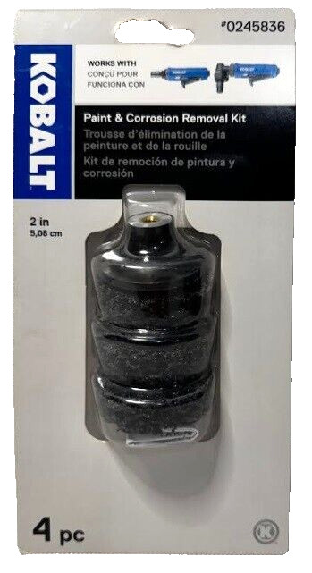 Kobalt 4 Piece Paint & Corrosion Removal Kit (3) 2″ Pads & Backing Pad w/ Arbor