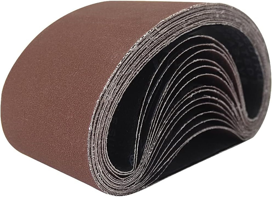 15 Pcs 4 x 21 Inch Assorted Aluminum Oxide Sanding Belts – 80/120/150/240/400 Gr
