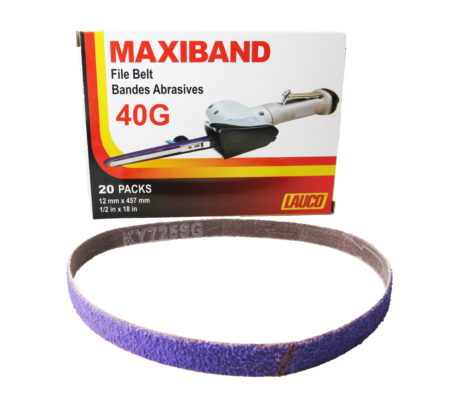 Purple File Sanding Belt Abrasive 1/2 in x 18 IN- Pack of 20 – GRIT 40