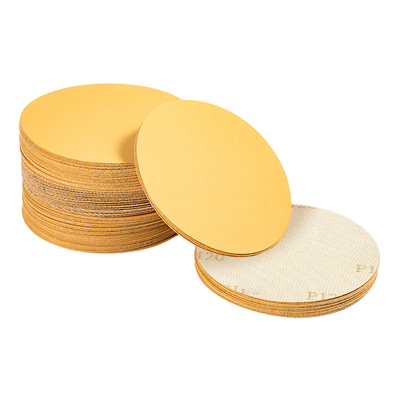 75mm Dry Sanding Discs 3 inch Rounded Sandpaper Pads Grit 40~1000 No Hole Yellow
