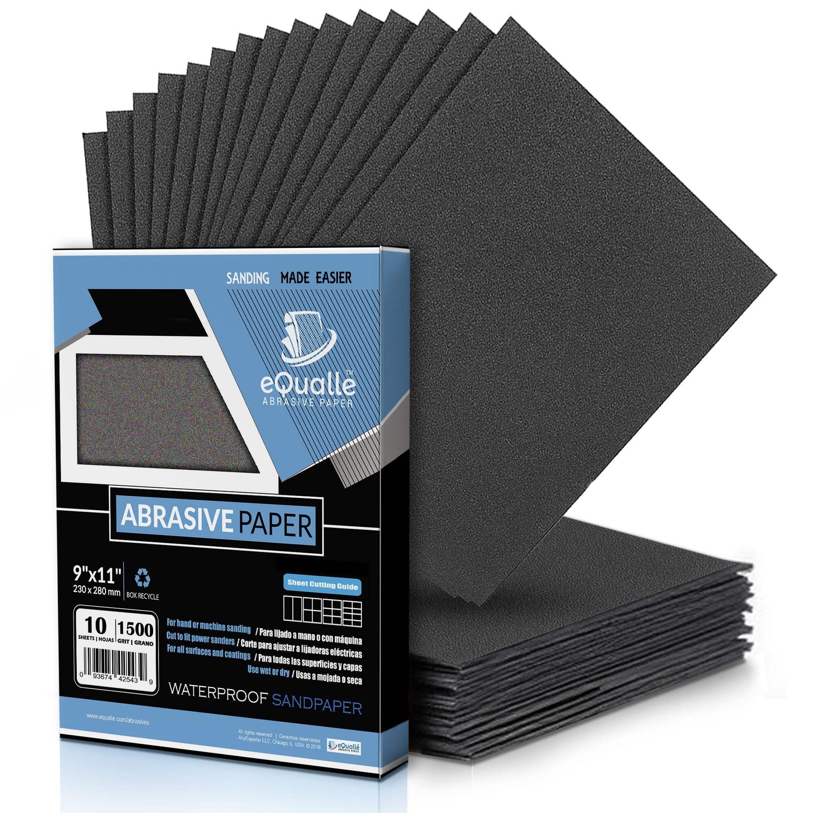 Sandpaper sheets Silicone Carbide Sanding Wood Metal Wet Dry