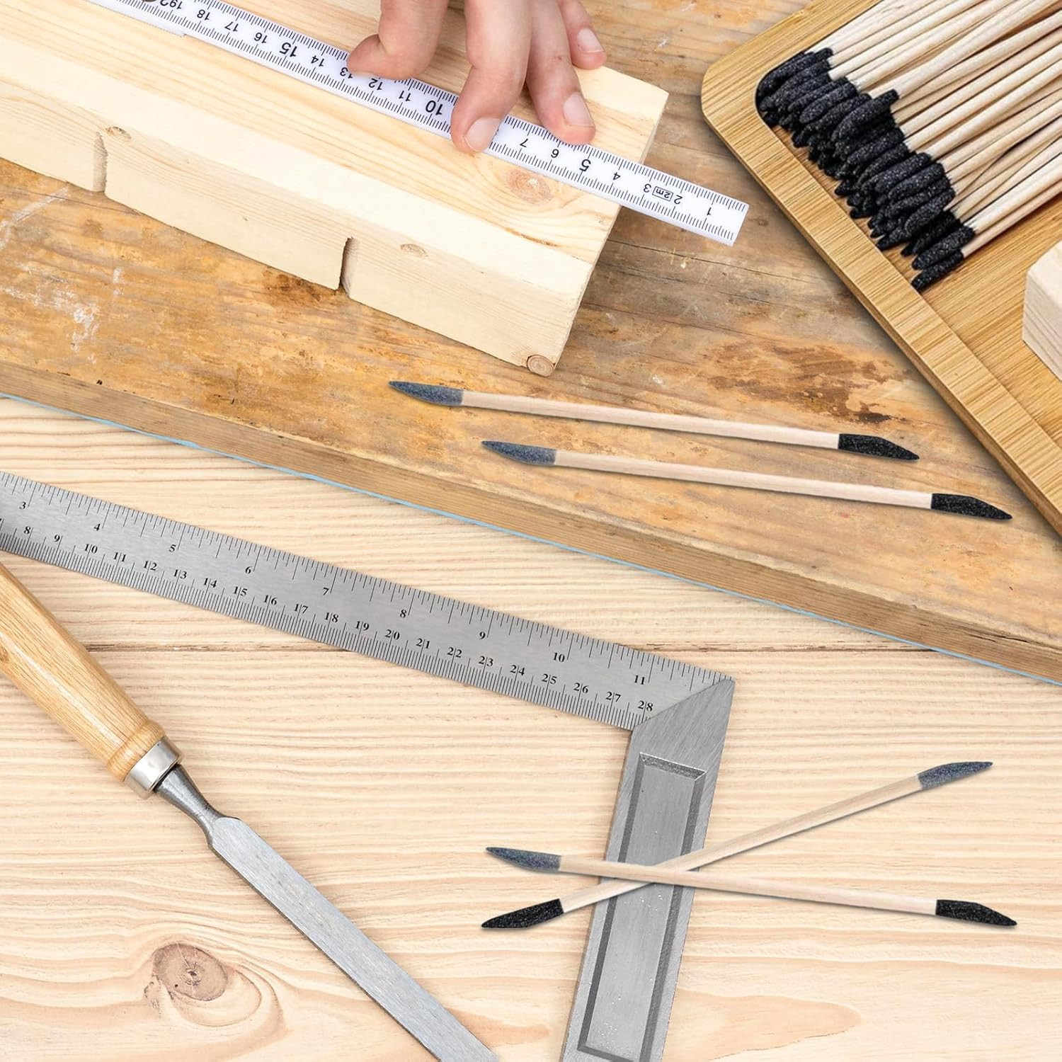 Sanding Sticks 30 Pcs, Double-Ended Sanding Tools for Wood & Plastic Models
