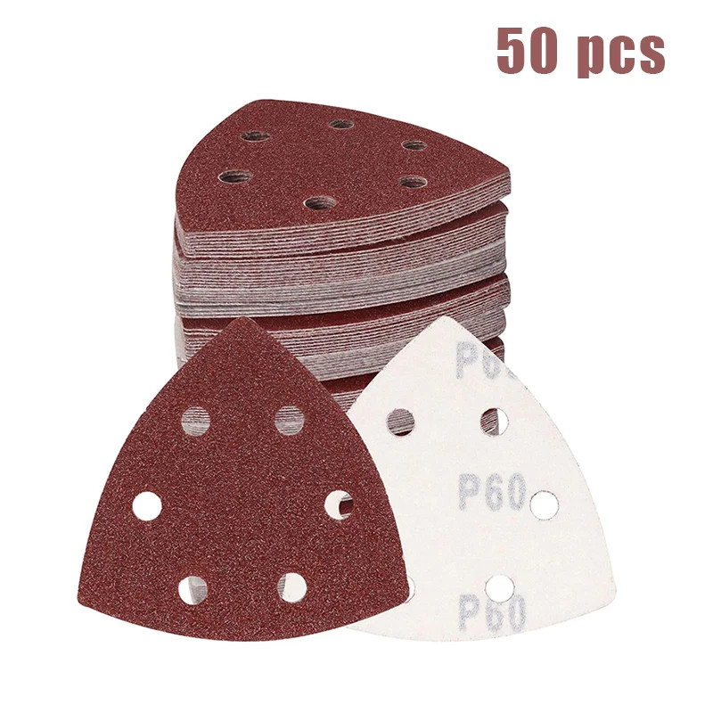 10/20/50 PCS Triangular Sanding Disc 90mm Delta Sander Hook & Loop Sandpaper Abr