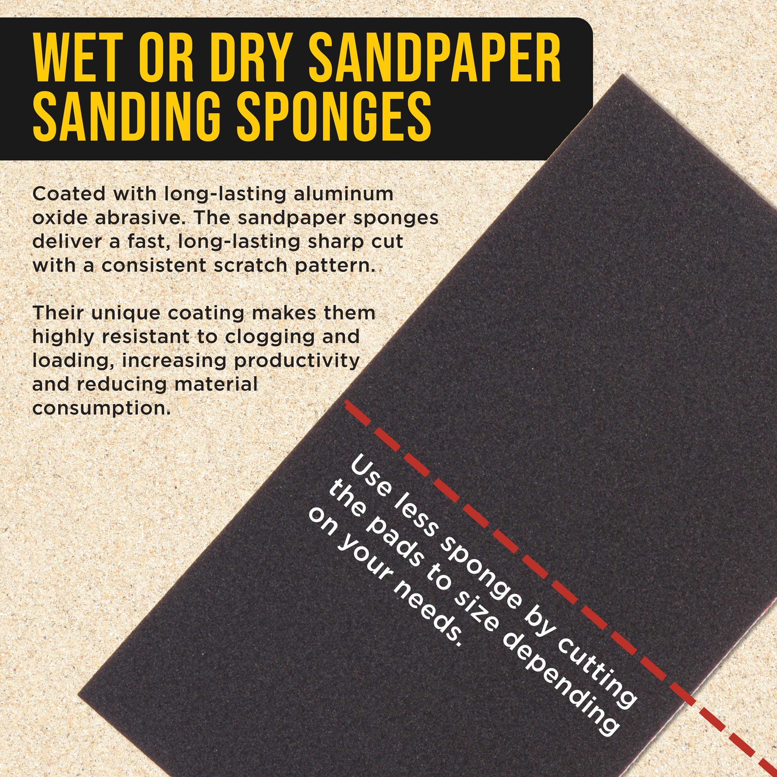 5″ x 2-3/4″ Sanding Sponge Variety Pack, Box of 24 – Hook & Loop Wet or Dry
