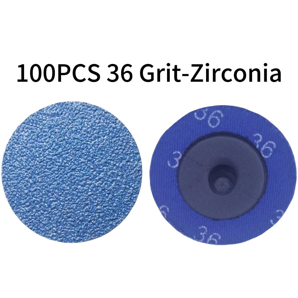 100PC 2” Quick Change Zirconia Sanding Disc 36# For Metal Wood Surface Grinding