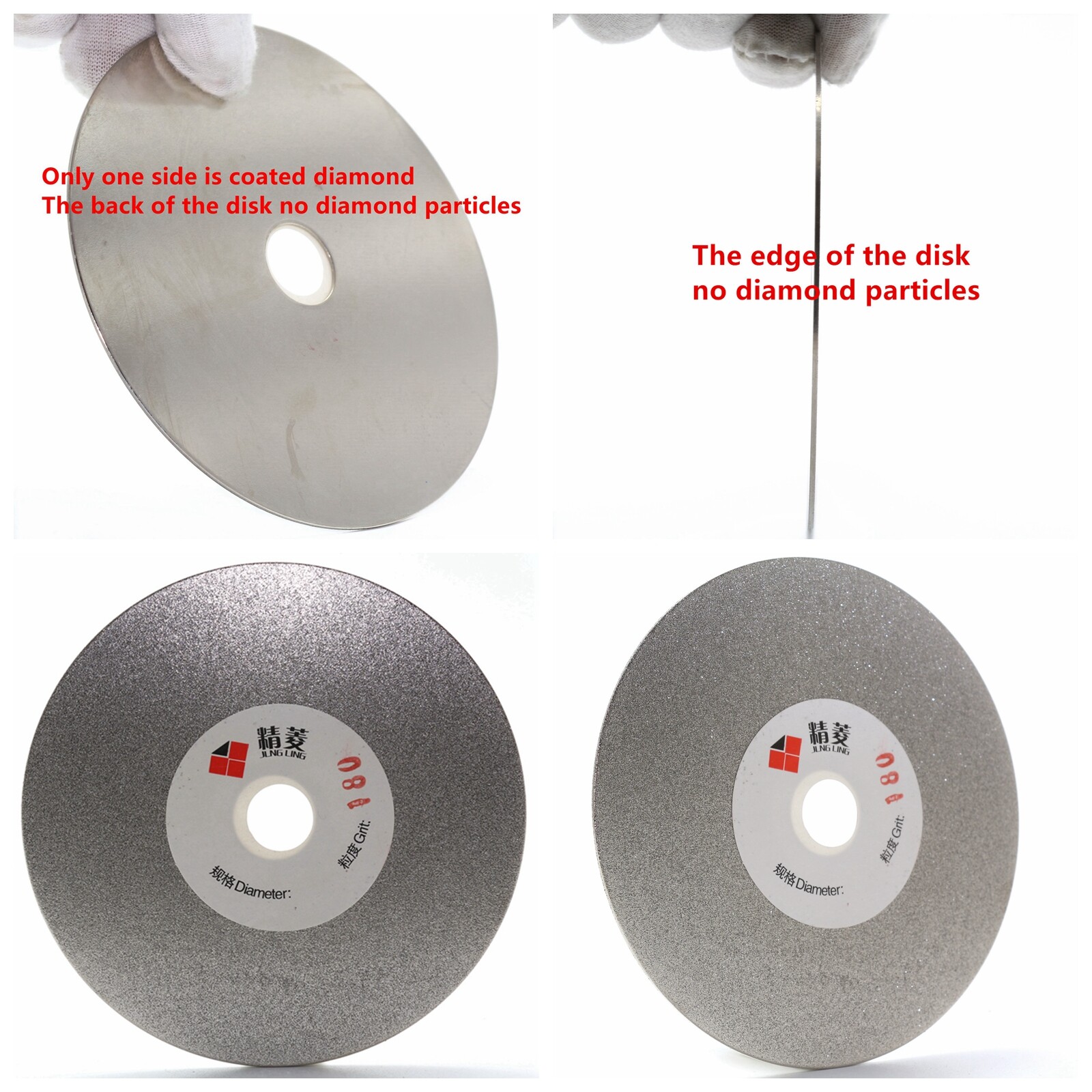 4″ inch 100mm Grit 180 Diamond Grinding Disc Wheel Coated Flat Lap Disk Lapidary