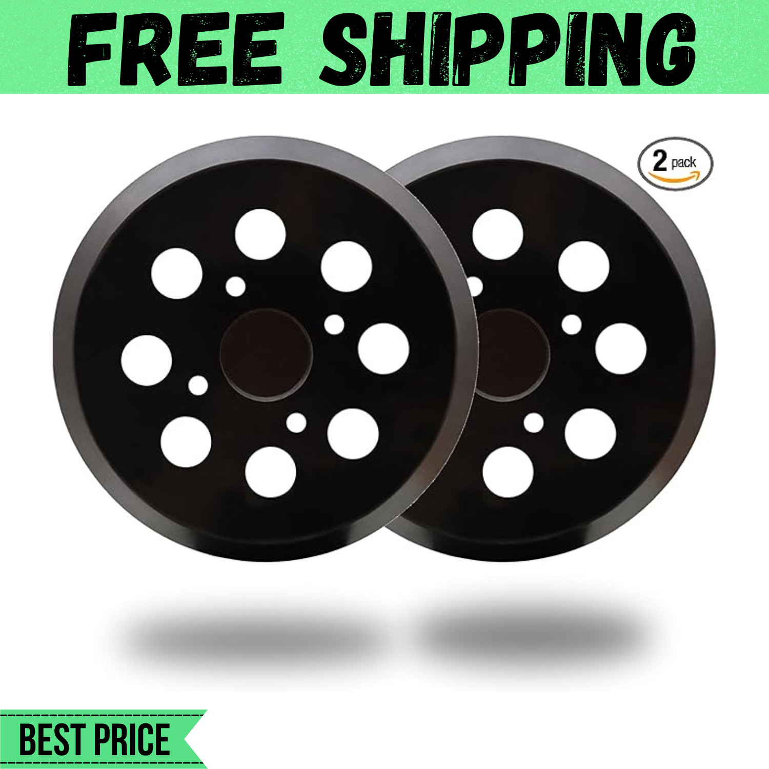 2 Pack 5 Inch 8 Hole Hook and Loop Sander Pad for Ridgid R2600, R2601 5″