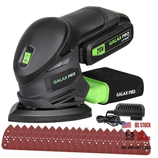 20V 1.3Ah Battery, 20 Pcs Sandpapers | 12000 RPM Cordless Detail Sander
