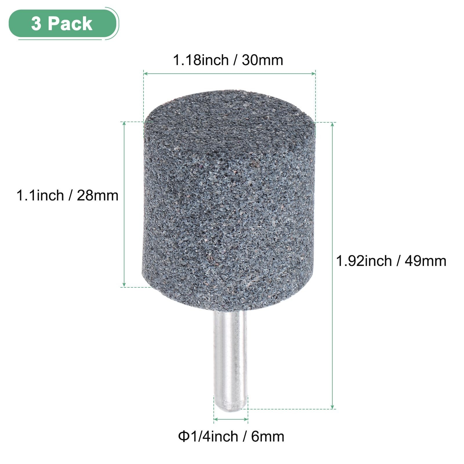 M METERXITY 3Pack Abrasive Mounted Stone Grinding Bits, 1/4 in6mm Shank Alumi…