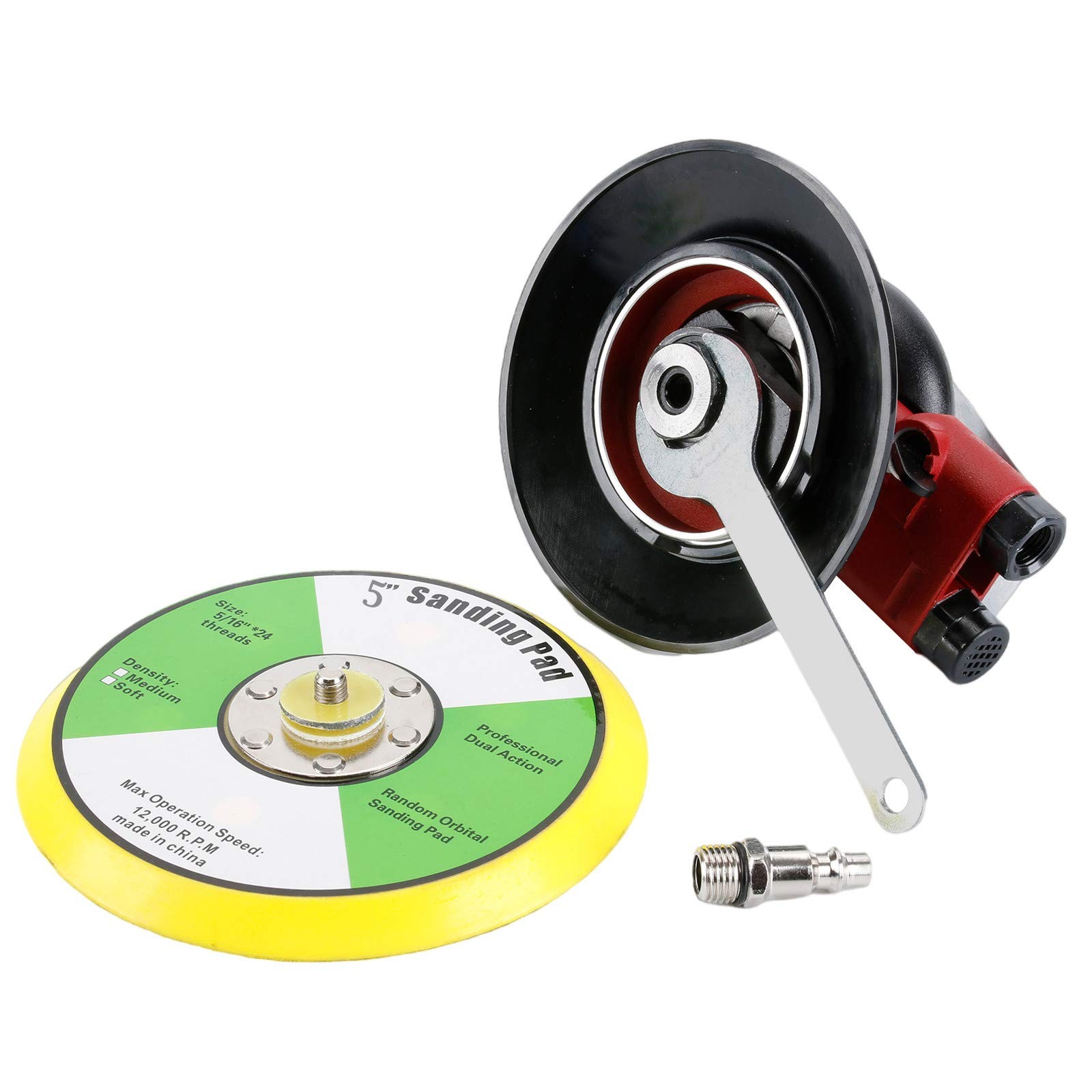 Professional Air Random Orbital Palm Sander, Heavy Duty Dual Action 5 inch