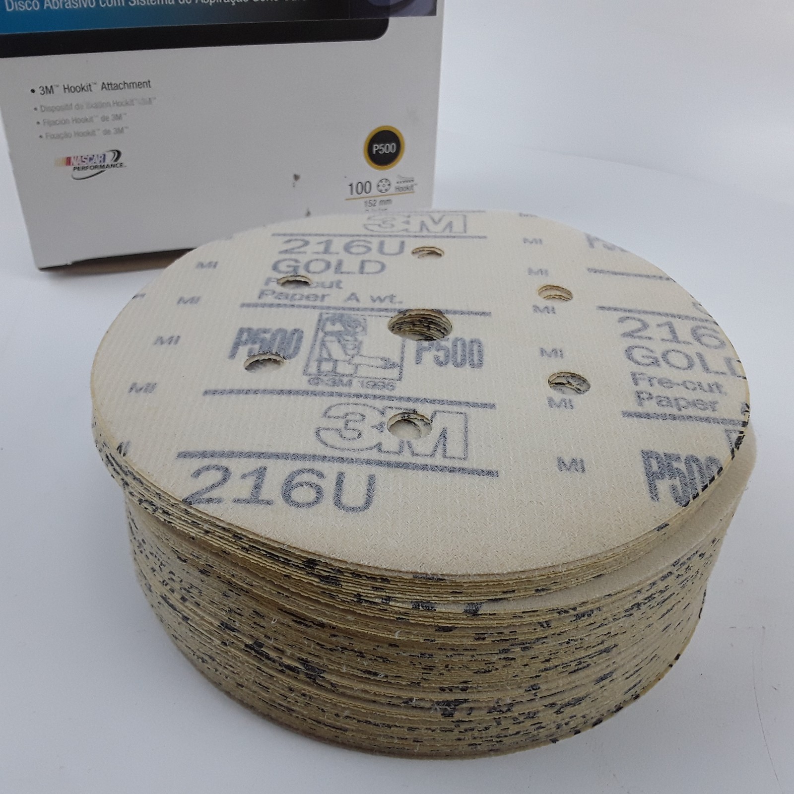 3M 01072 Gold Abrasive Dust Free Disc P500 Size 152mm 6in Heavy Duty Box of 100