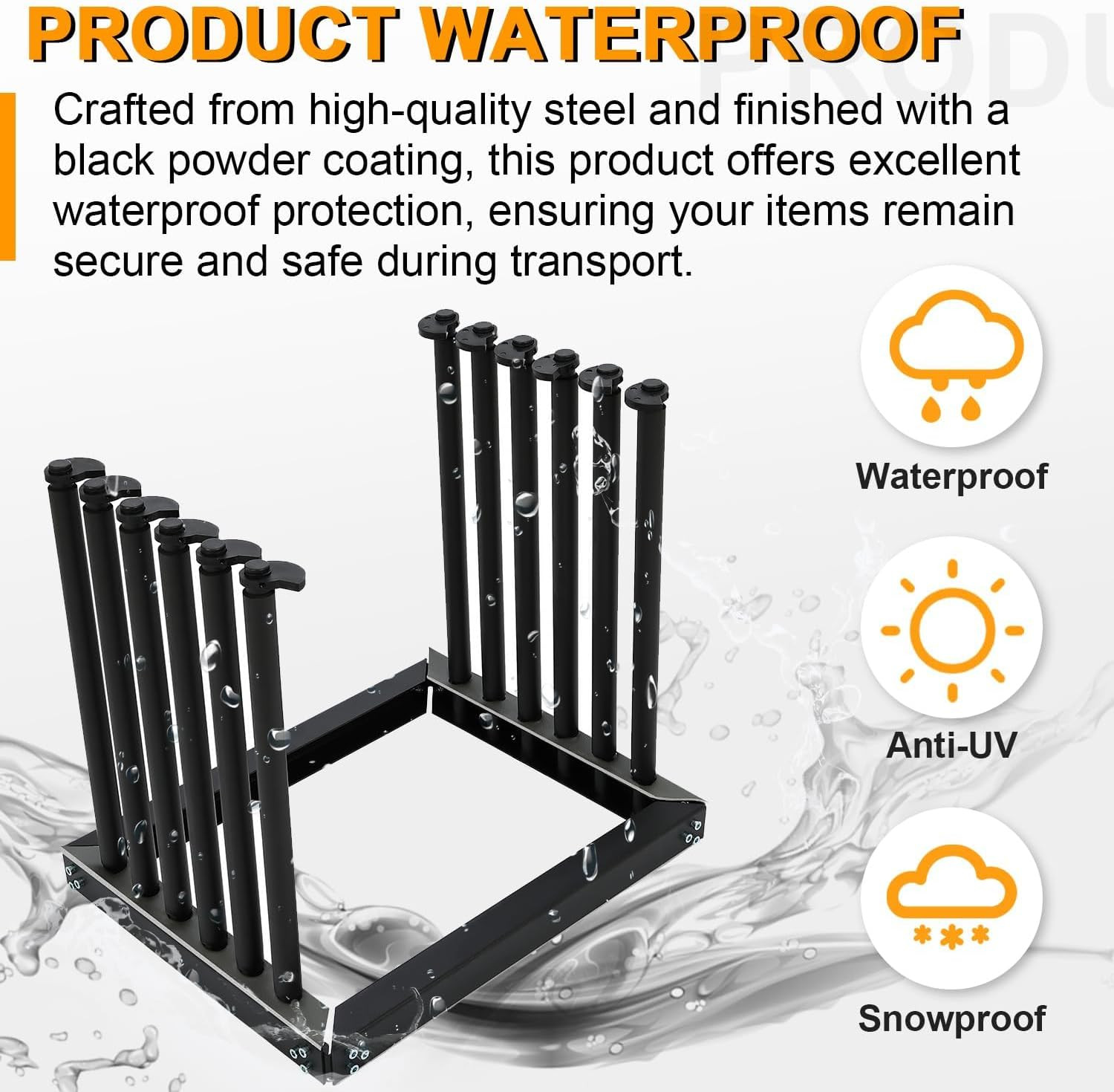 5-Lite 24″ Windshield Glass Rack with Rubber Pads & Steel Holder
