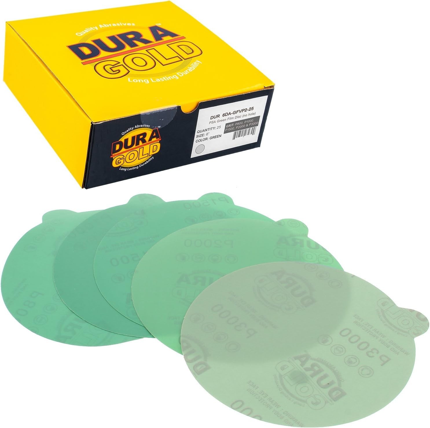 Easy-Peel 6″ Green Film Sanding Discs – Ultra-Fine 25 Pack for Pro-Level Results
