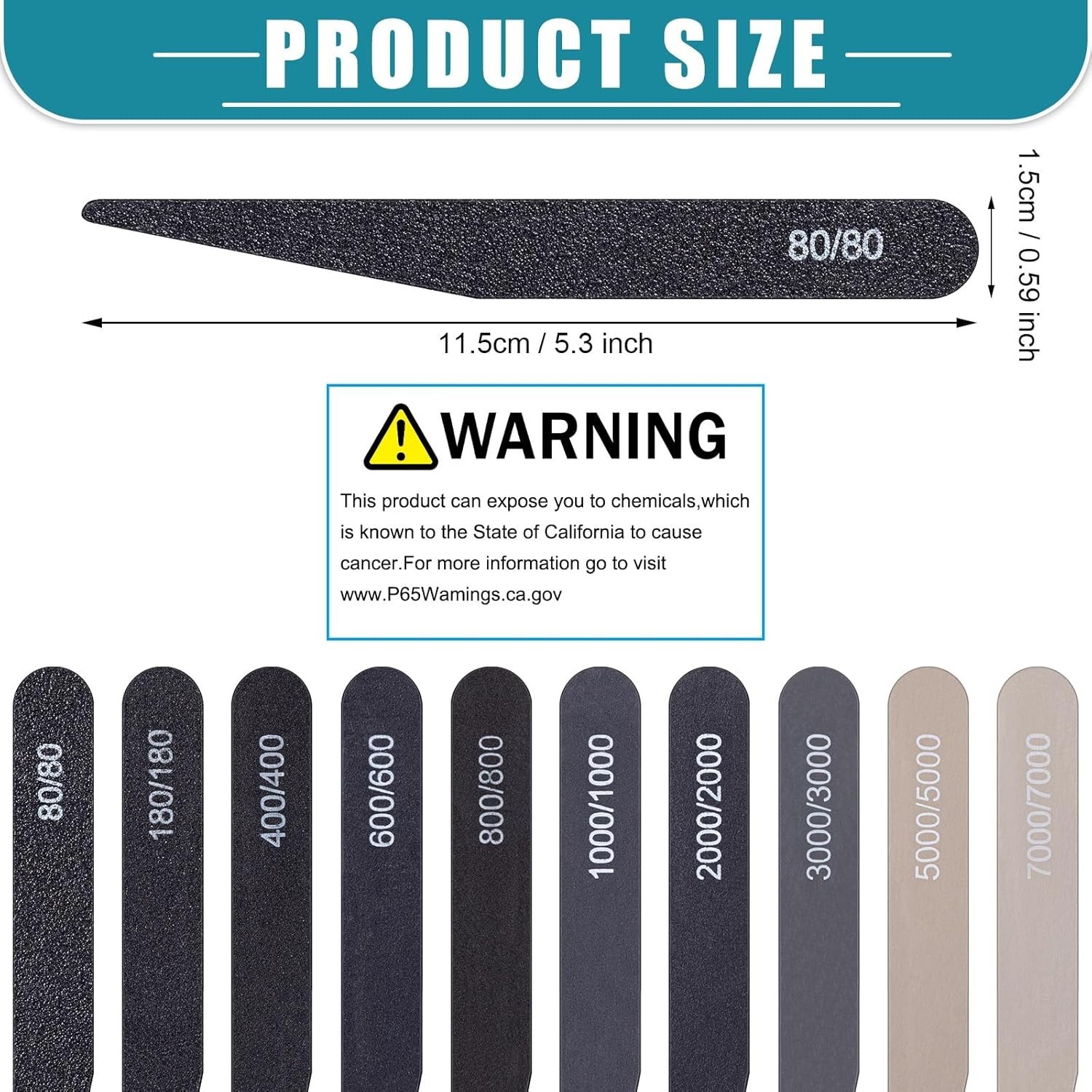 Polishing Sticks Set 20 Pcs for Metal Wood Plastic Models with Grit Ratings
