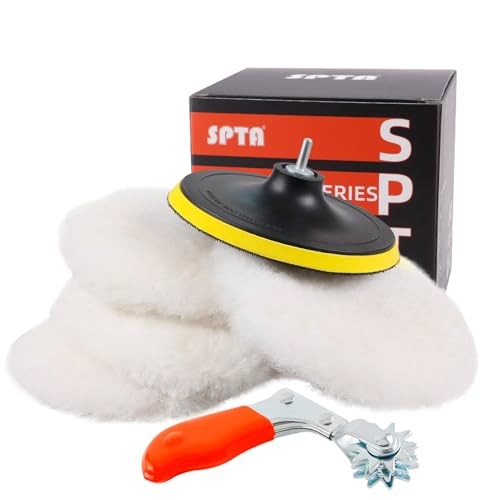 Wool Buffing Polishing Pad, 6Pcs 6 Inch () Lambwool Wool polishing Pads 150mm