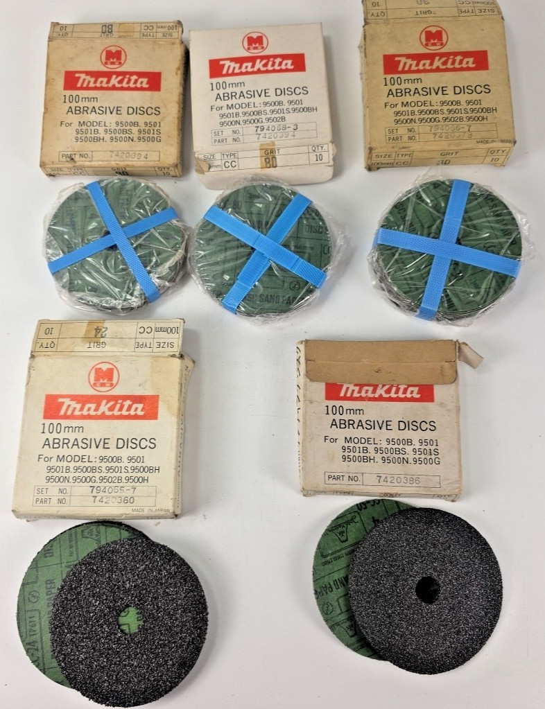 39 Makita Abrasive Sanding Discs Grit: 24, 30, 50 & 80 For 4″ (100mm) ~ Japan