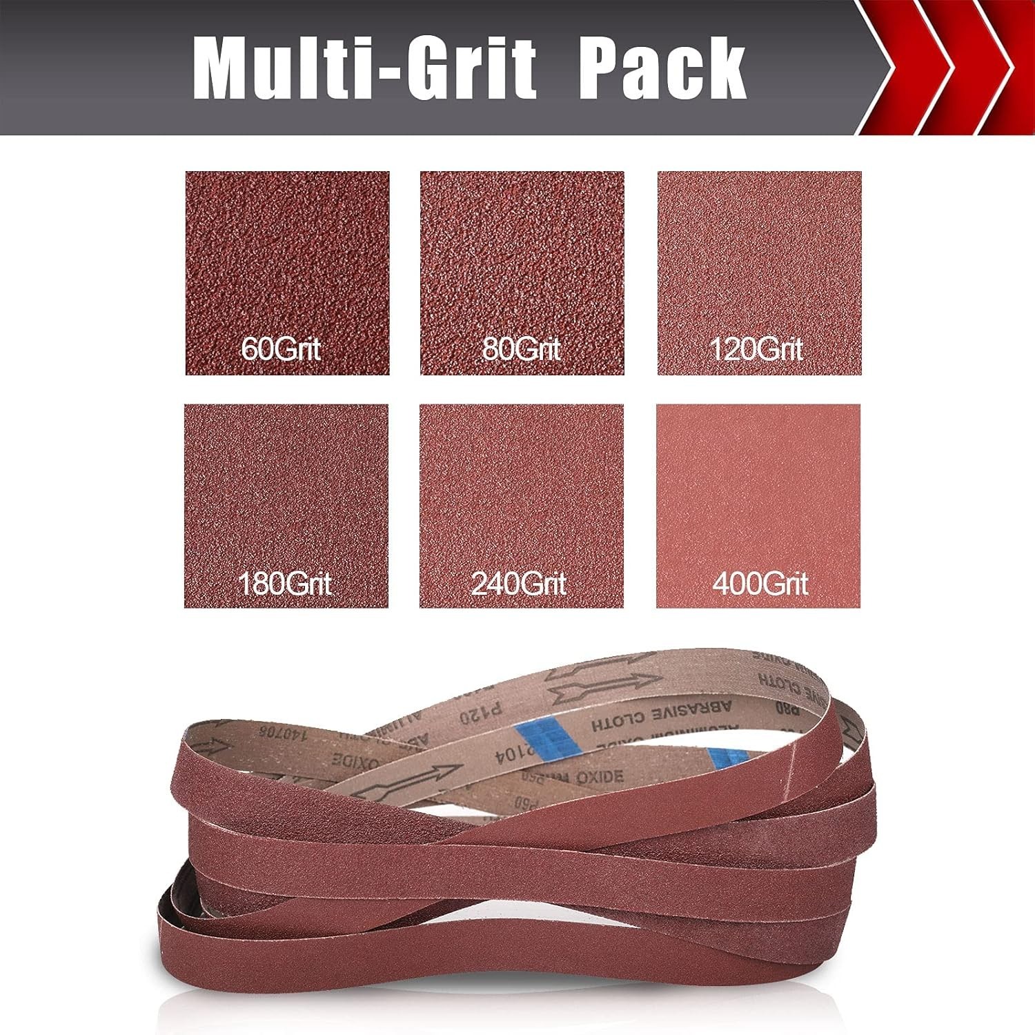 Versatile Aluminum Oxide Sanding Belts 1×30 Inch – 12PCS for Efficient Sanding