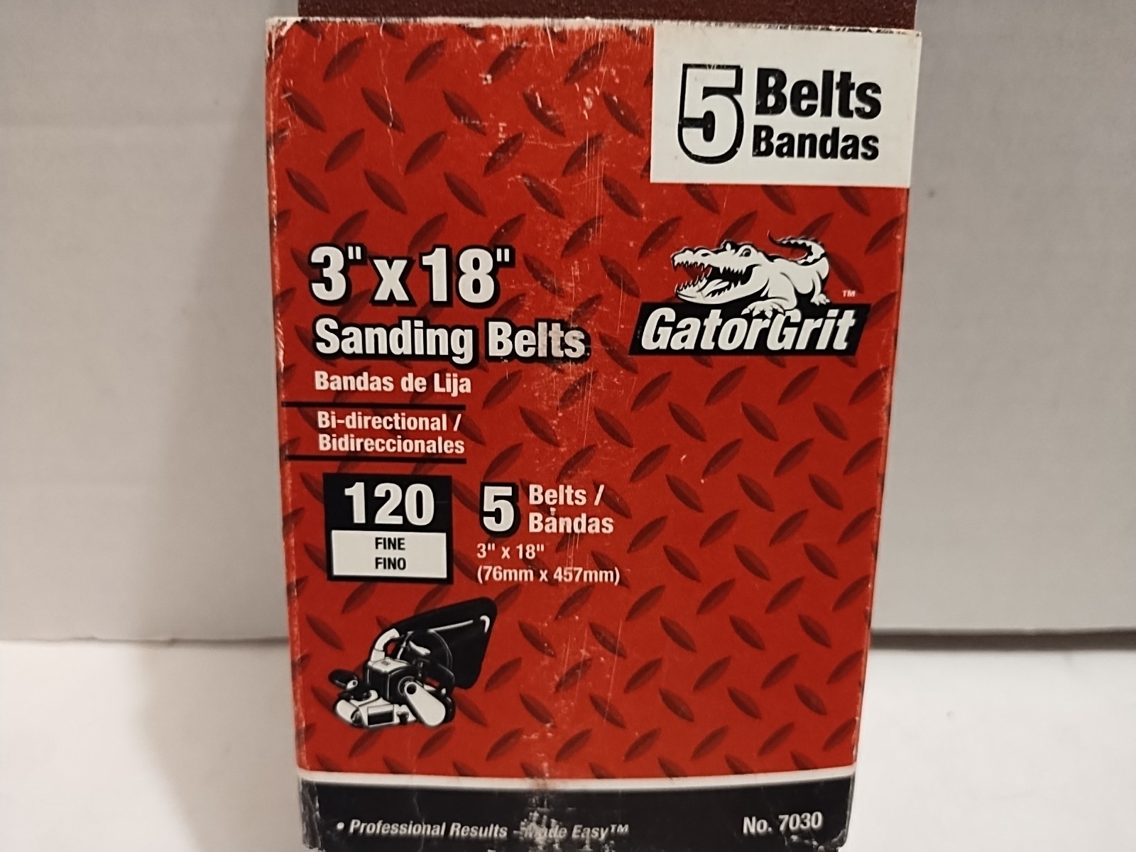 GatorGrit 3″ x 18″ Red Resin Aluminum Oxide Sanding Belts, 120 Grit, 5 Pack