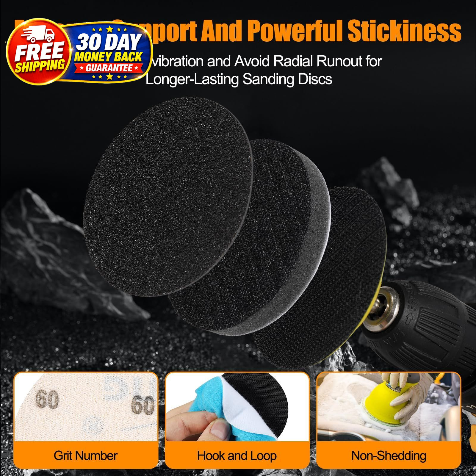 136Pcs Sanding Disc Drill Polishing Kit,3 Inch Sandpaper Wet Dry 3 inches