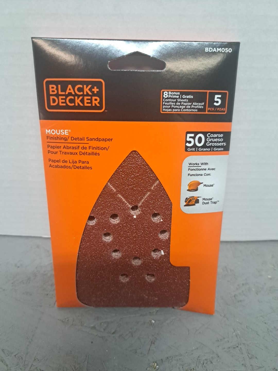 50 Grit Hook Loop Mouse Sanding Pads Sandpaper for Black+Decker Mouse Sander