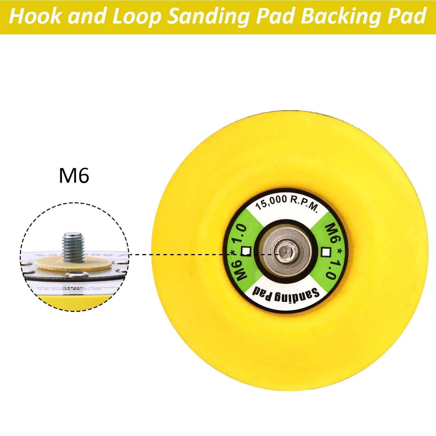 Versatile 3-Inch Sanding Back Pad with M6 Thread for Smooth Polishing & Grinding