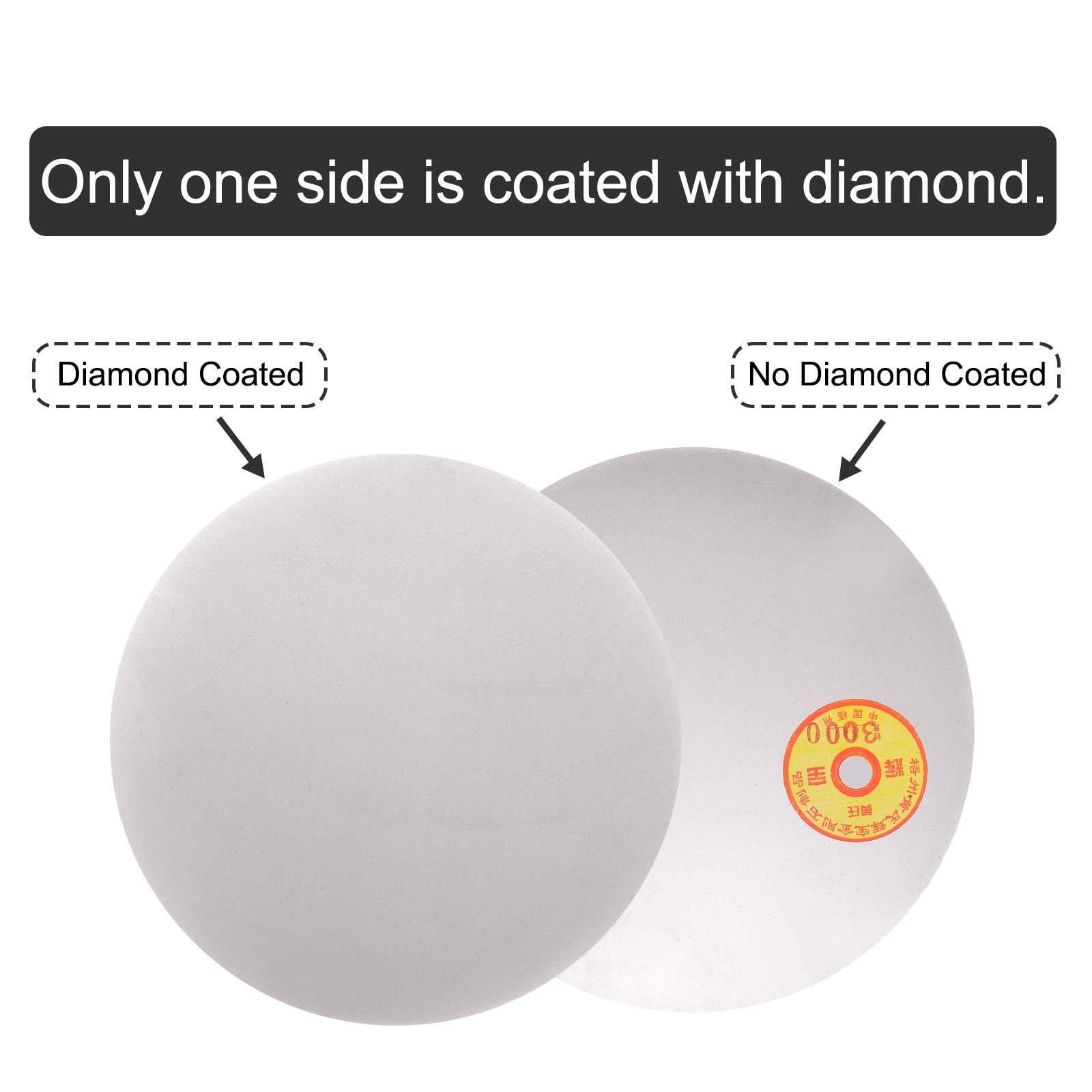 Diamond Sanding Grinding Disc 8″ Grit 3000 No Center Hole Flat Lap Wheel Disk