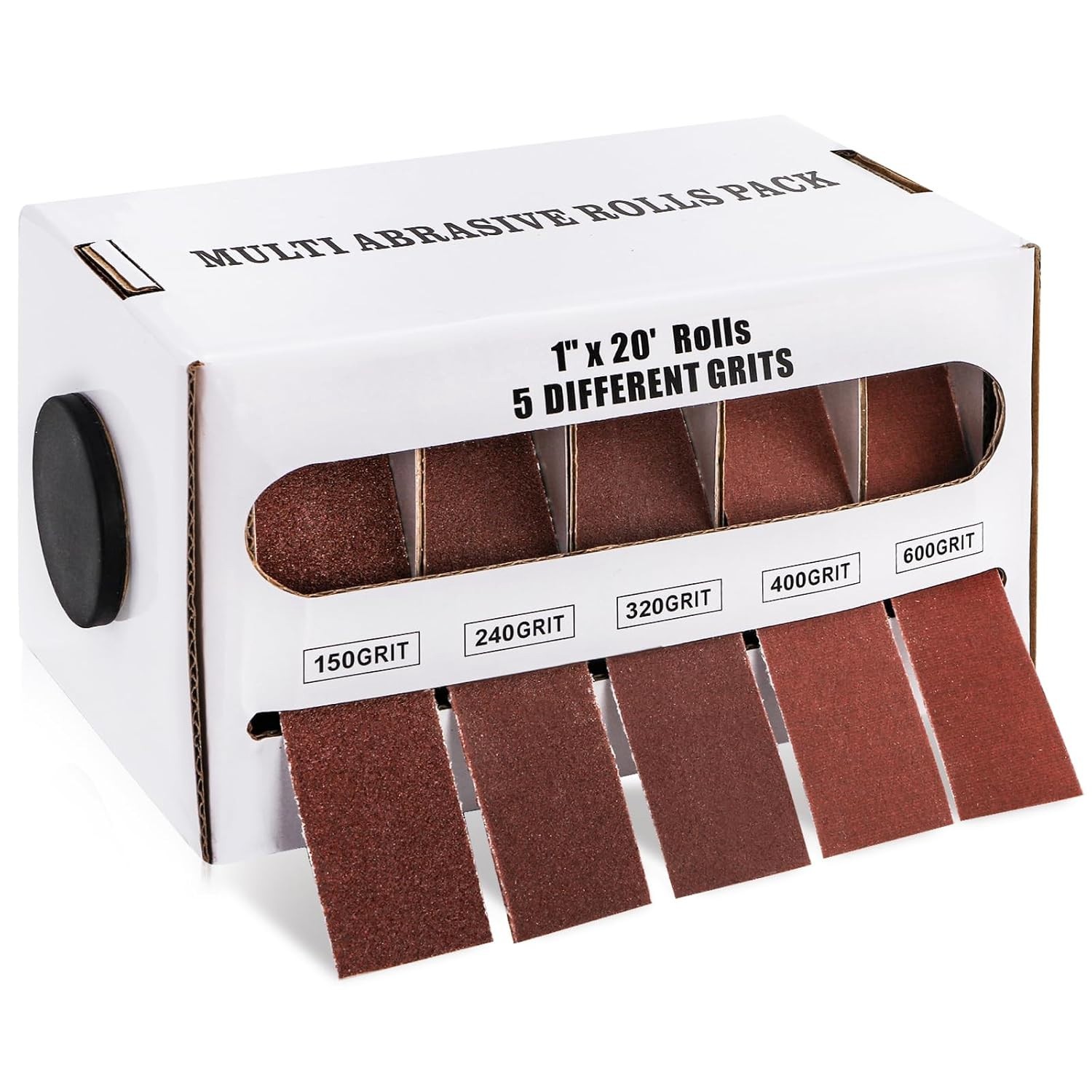 Versatile 5 Grit Sandpaper Rolls – 1″ x 20 Ft Durable Cloth, Ideal for Polishing