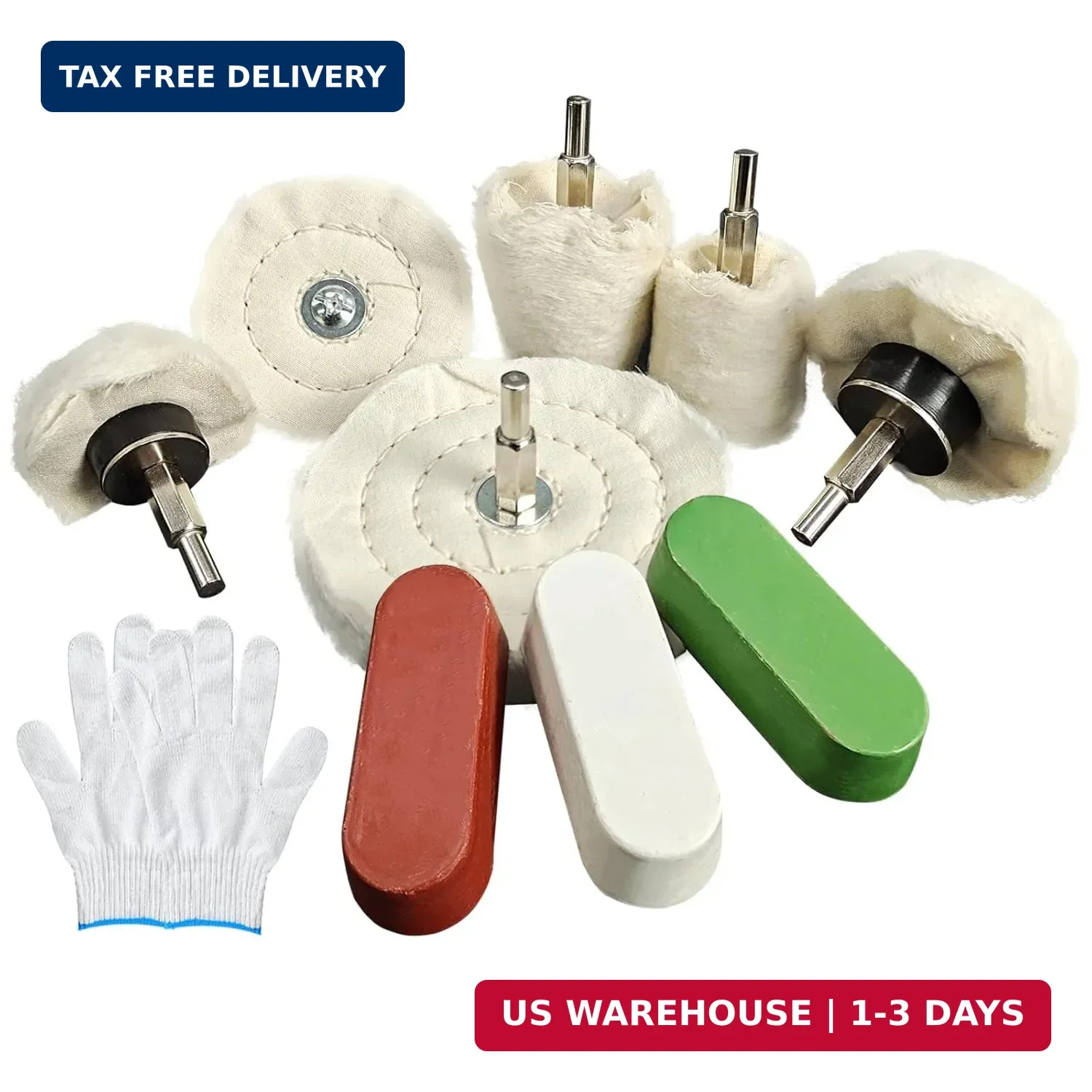 Neeki 6 Drill Buffing Wheels and 3 Polishing Compounds, Multi-Specification Whee