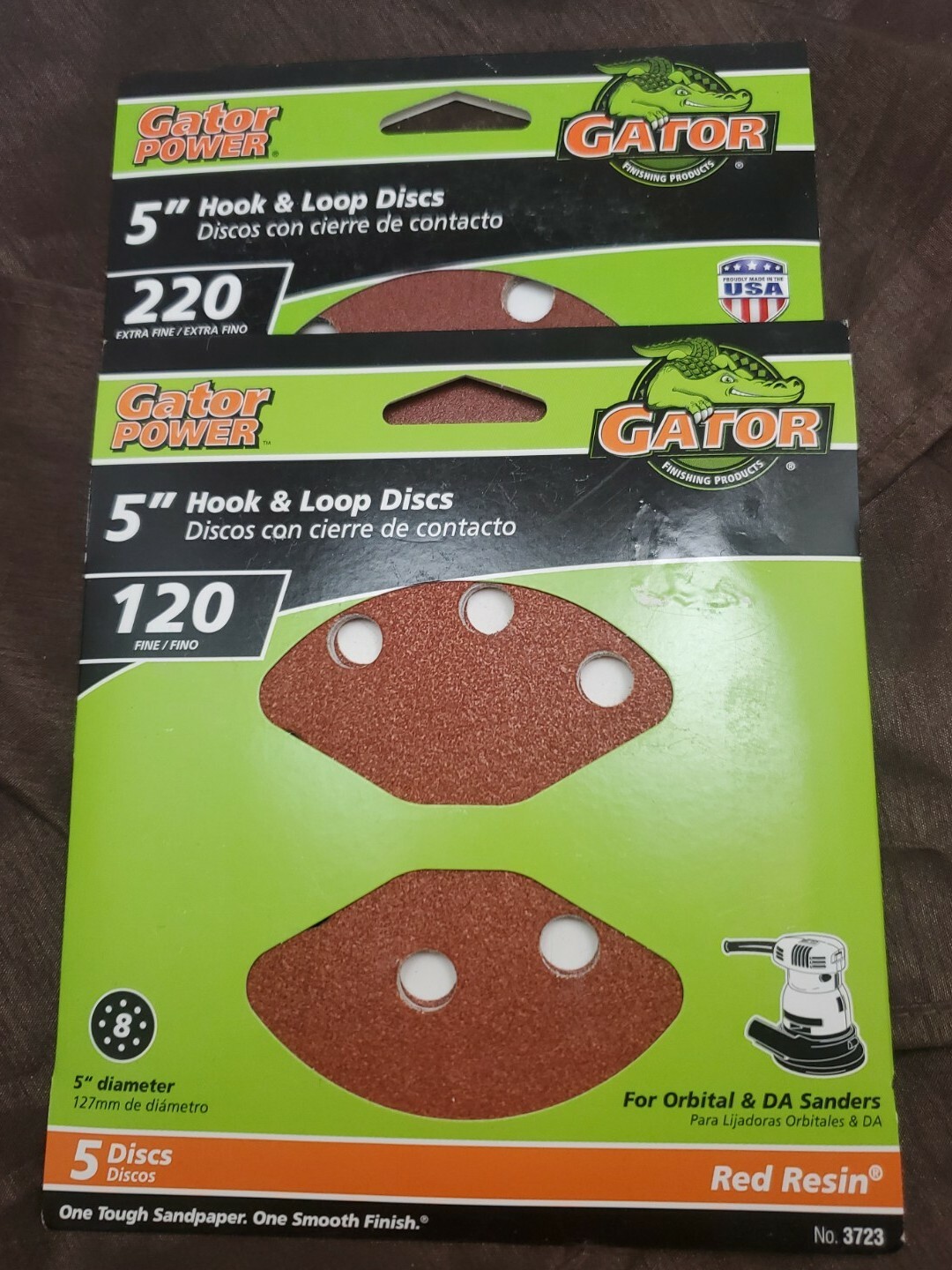 Gator Power sanding disc Hook and Loop 5″ lot
