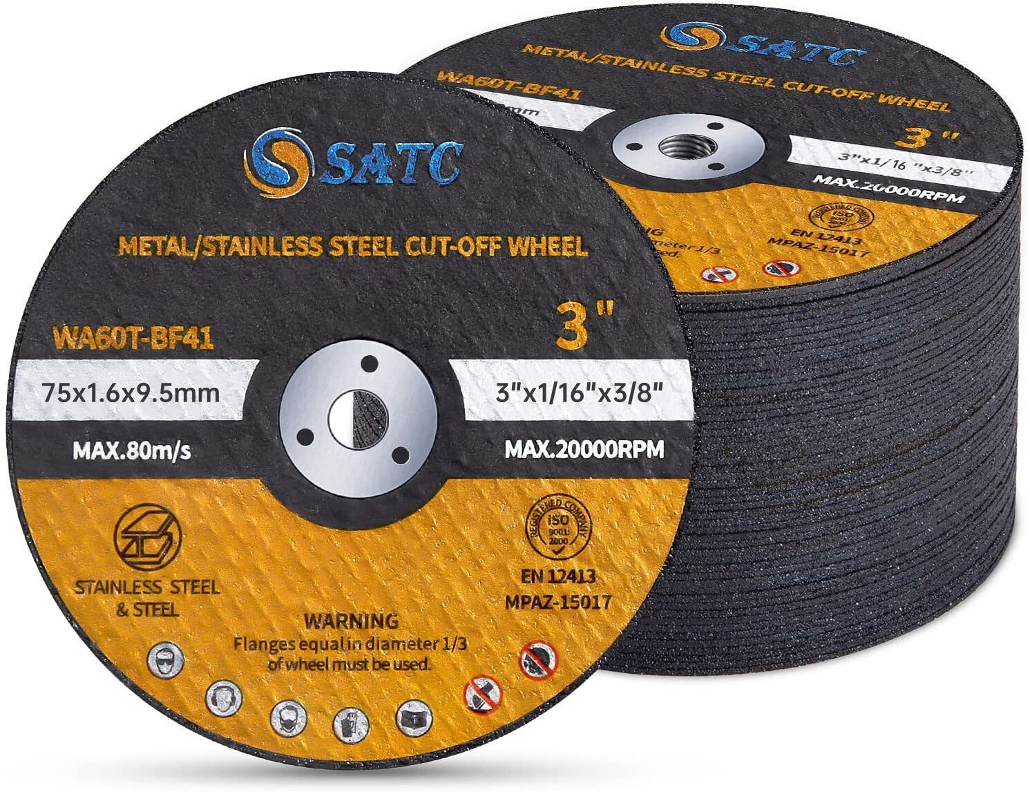 50 Pack 3 in Cut Off Wheels with 3/8″ Arbor Metal Cutting Disc Die Grinder Tool