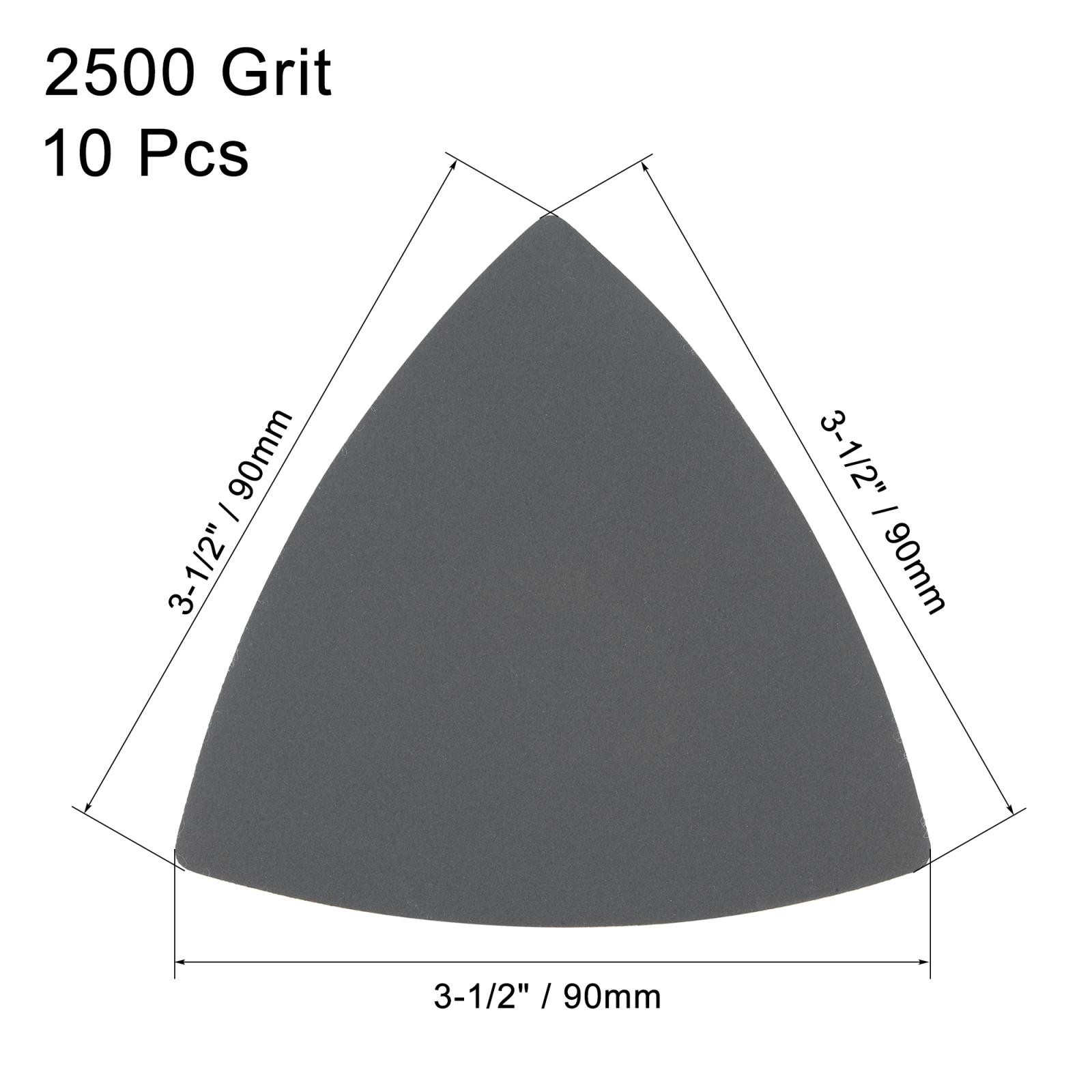 Triangle Sandpaper Hook and Loop 3-1/2″ Oscillating Tool Wet/Dry 2500 Grit 10pcs
