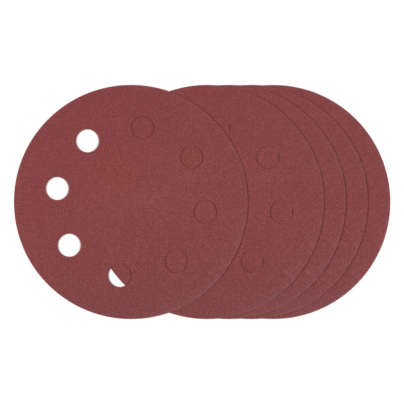 10 Pcs Sanding Disc 7 Inch 80 Grit 8 Hole Random Orbital Sandpapers, Red