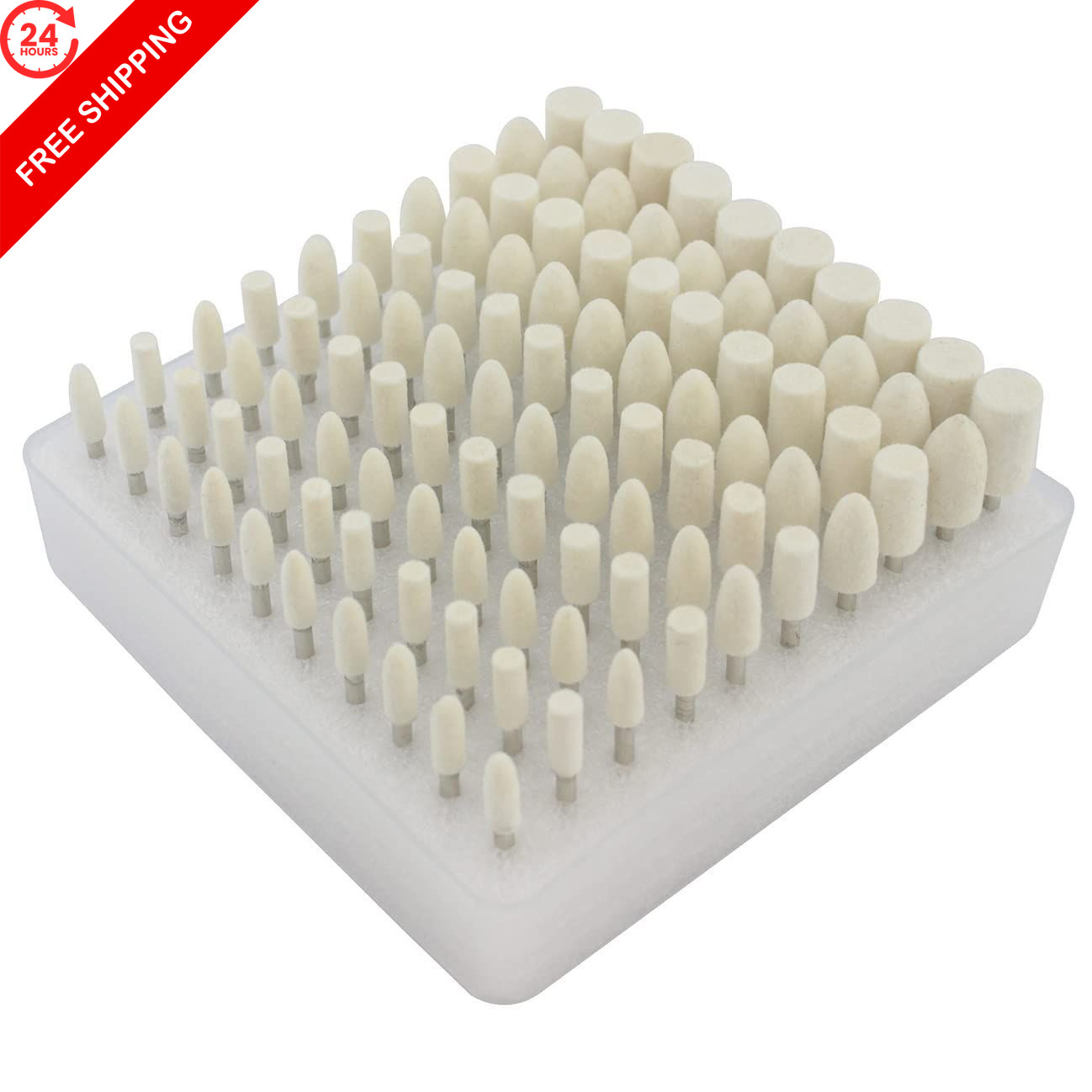 Luo ke 100 Pcs Compressed Wool Felt Polishing Head Tool Buffing Wheel for…