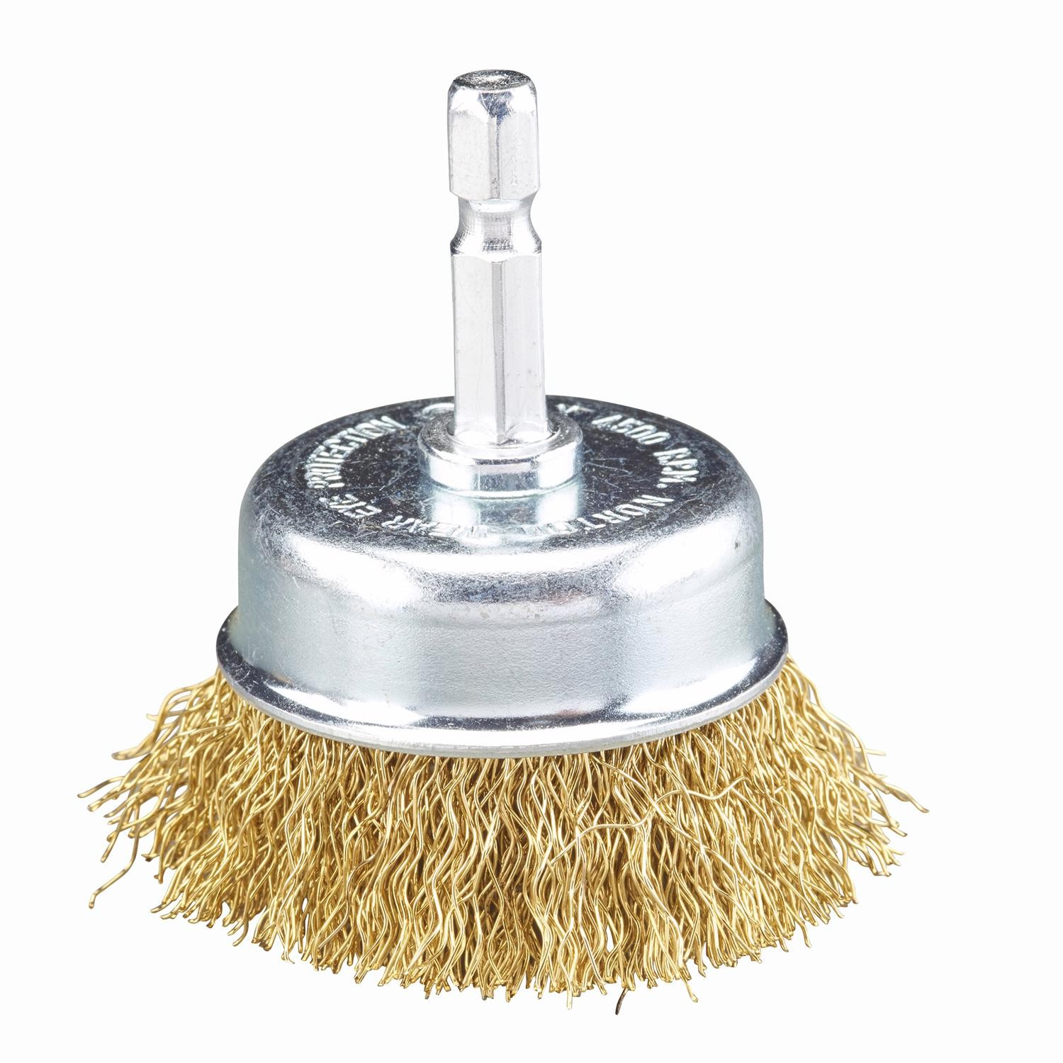 Norton Clipper 3 in. Crimped Wire Cup Brush Brass 4500 rpm 1 pc