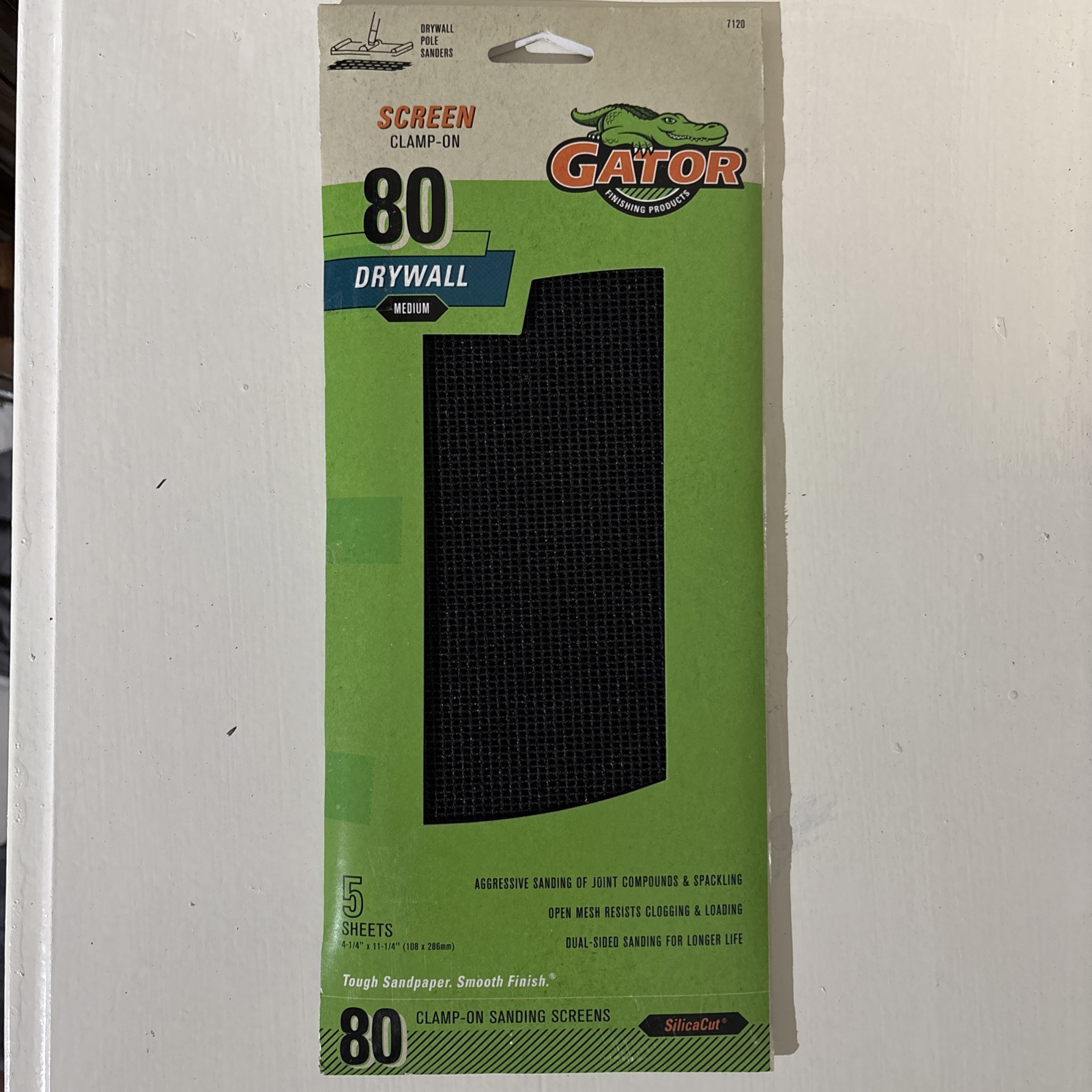 Gator Precut Drywall Sanding Screen Coarse 80 -Grit Sheet Sandpaper 4.25-Inches