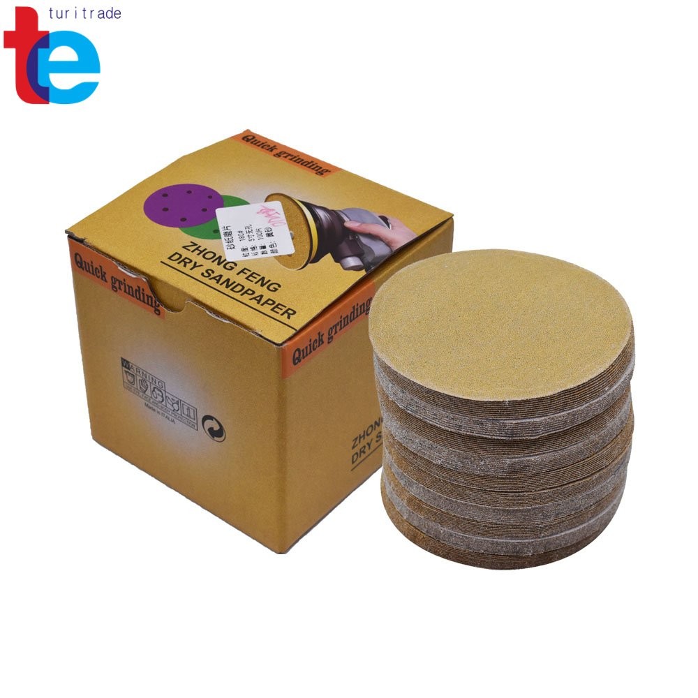 Hook Loop Pads Sanding Discs Flocking NO-Hole 100 Pcs 5″ 180 Grit Disc
