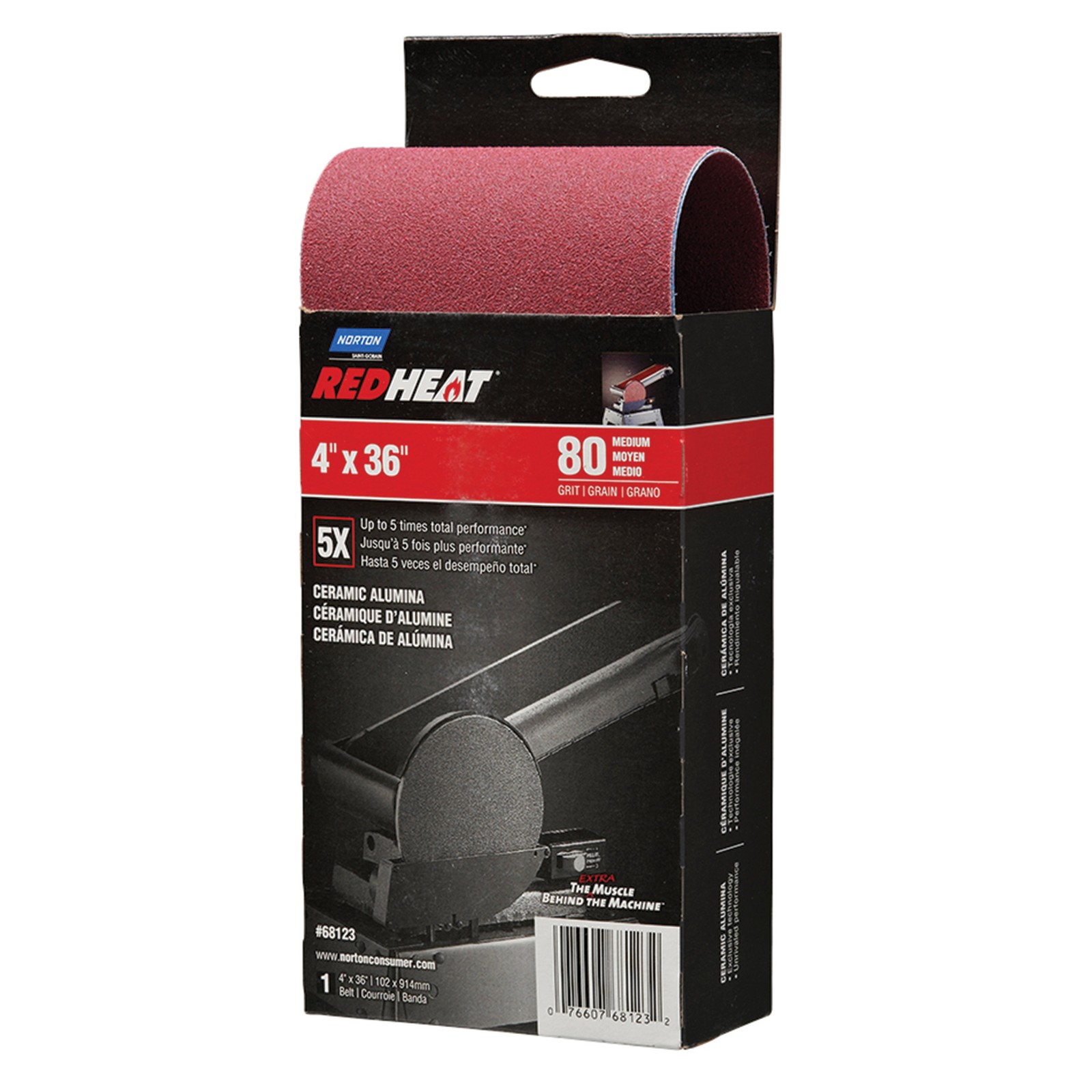 Norton 4″ x 36″ Redheat Ceramic Sanding Belt 80 Grit
