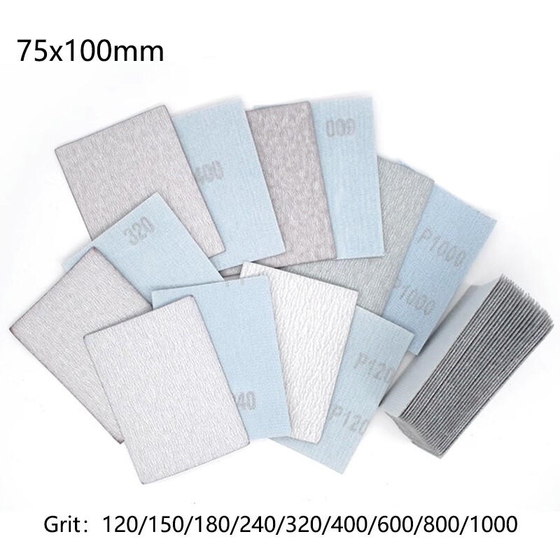 75x100mm Dry White Abrasive Sanding Discs Sandpaper Hook Loop Grit 120# – 1000#