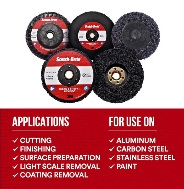 3M Scotch-Brite Clean and Strip XT Pro Disc, XO-DC, SiC Extra Coarse, Free Ship