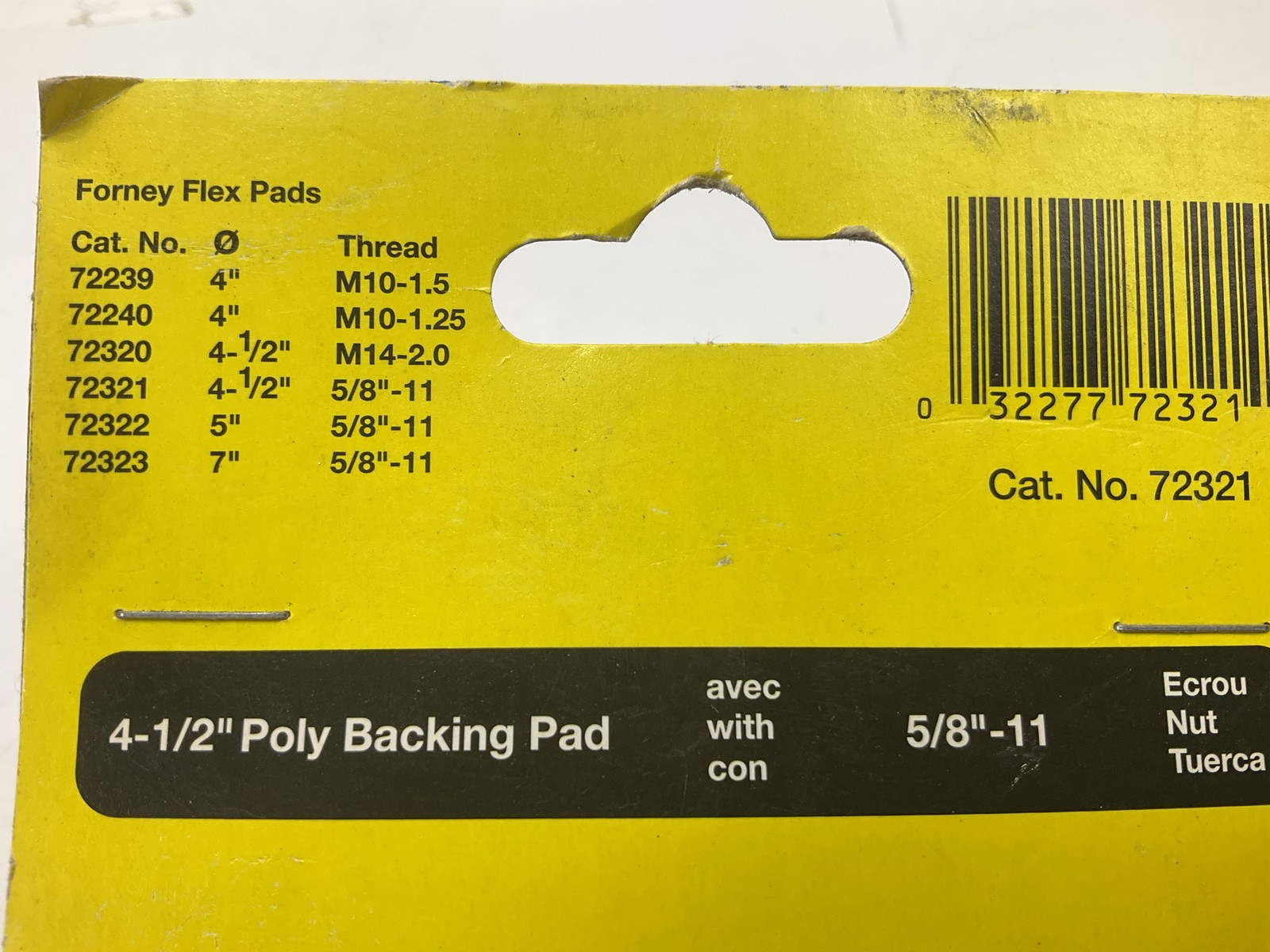 Forney 72321 Backing Pad For Sanding Discs, 4-1/2 In X 5/8 In-11